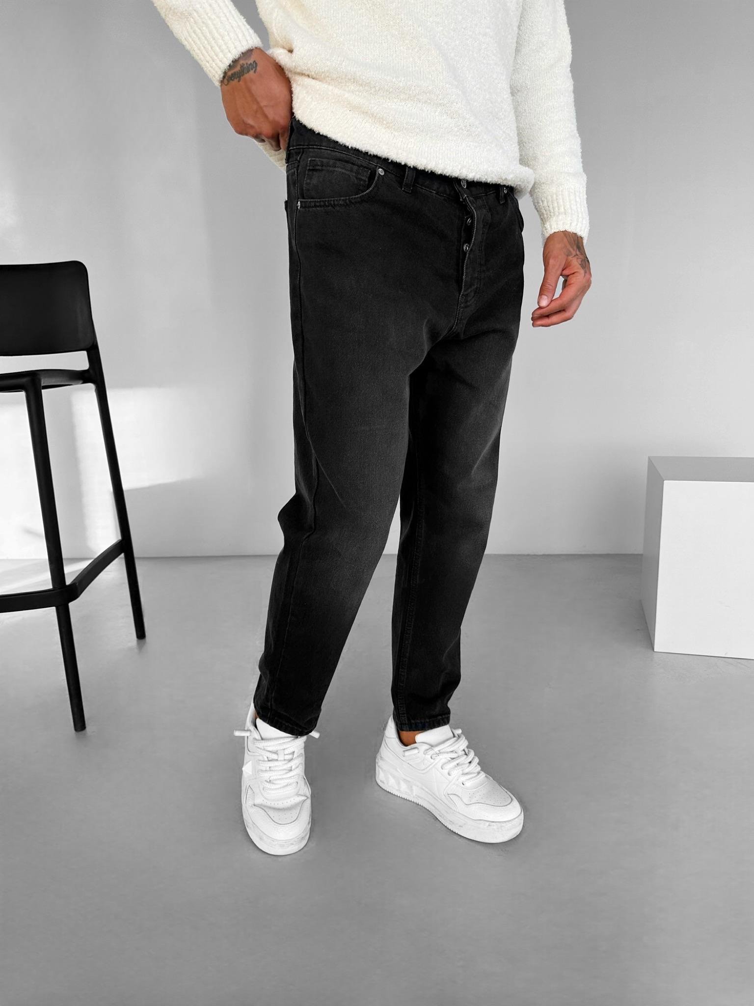 Erkek Boyfriend Fit Basic Jean Siyah