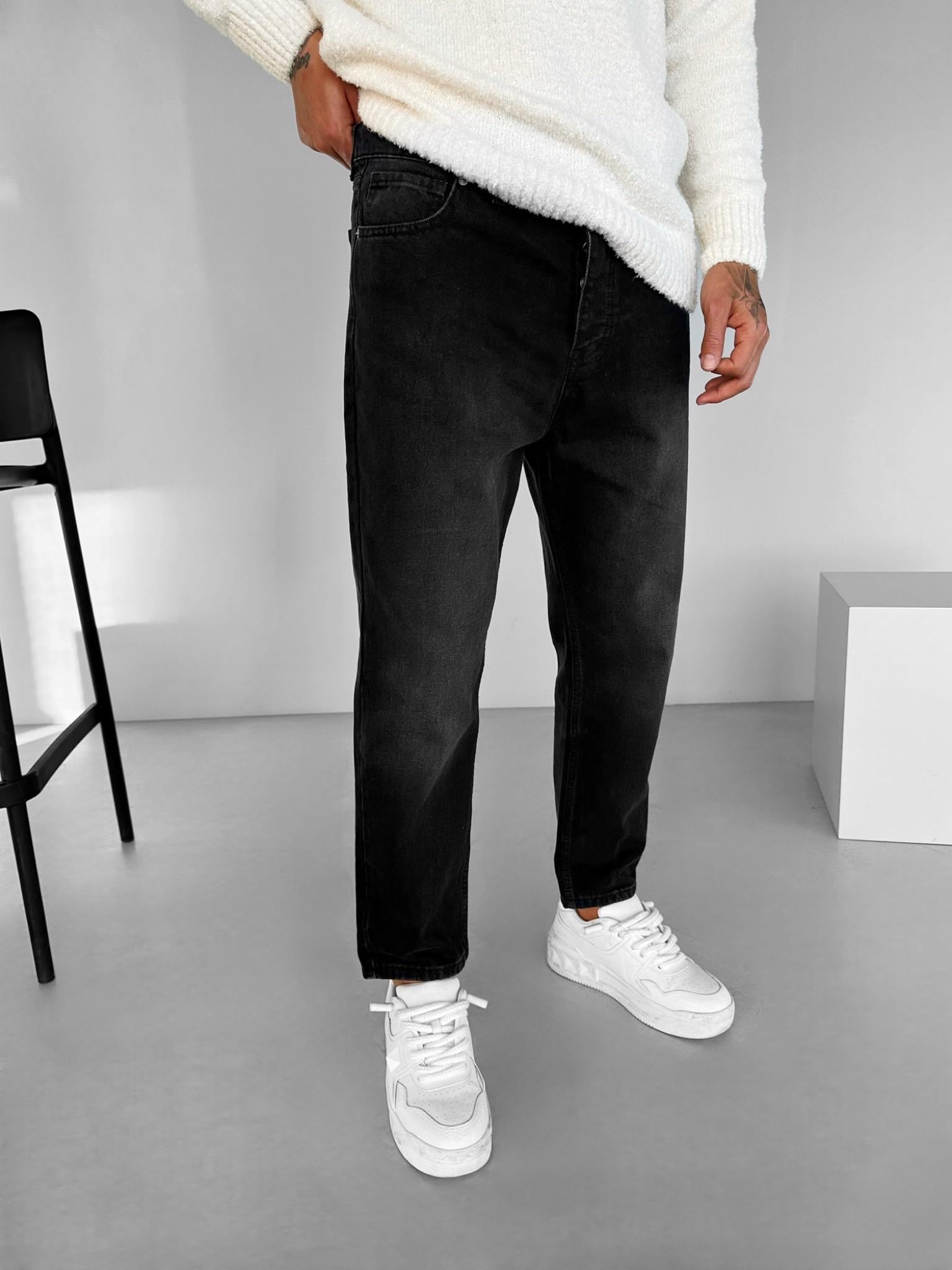 Erkek Boyfriend Fit Basic Jean Siyah