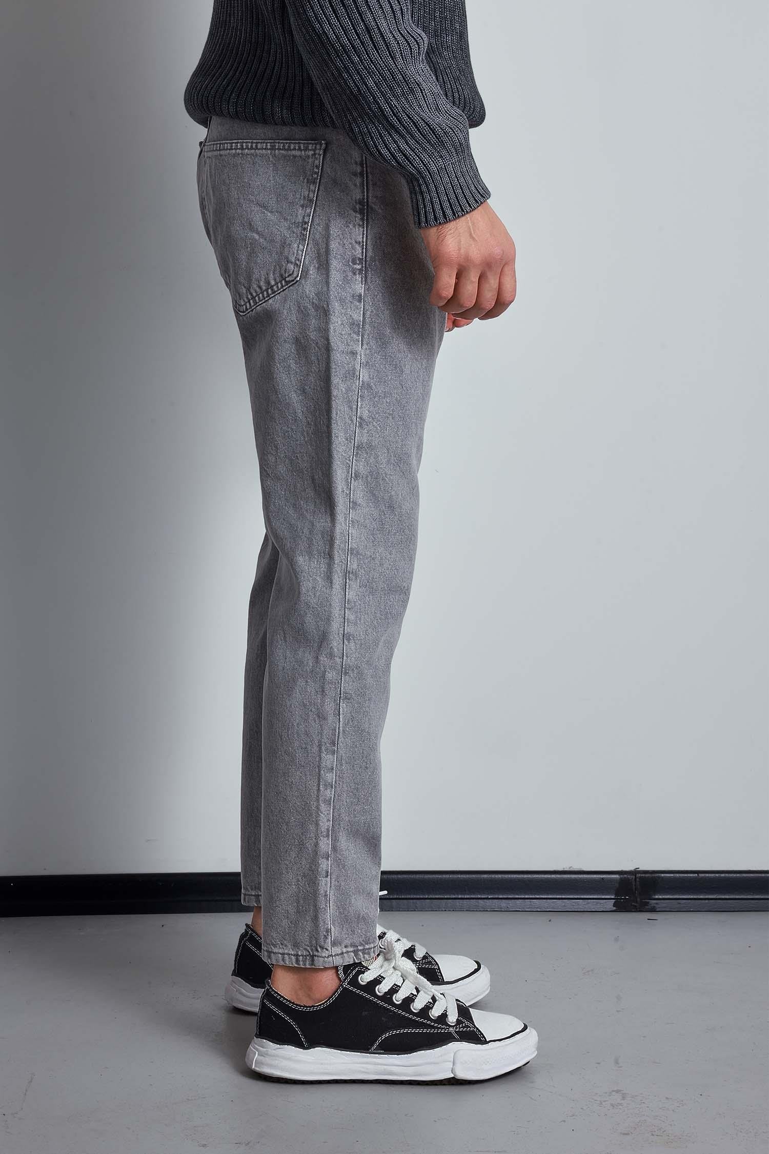Erkek Boyfriend Fit Jean Pantolon Açık Gri
