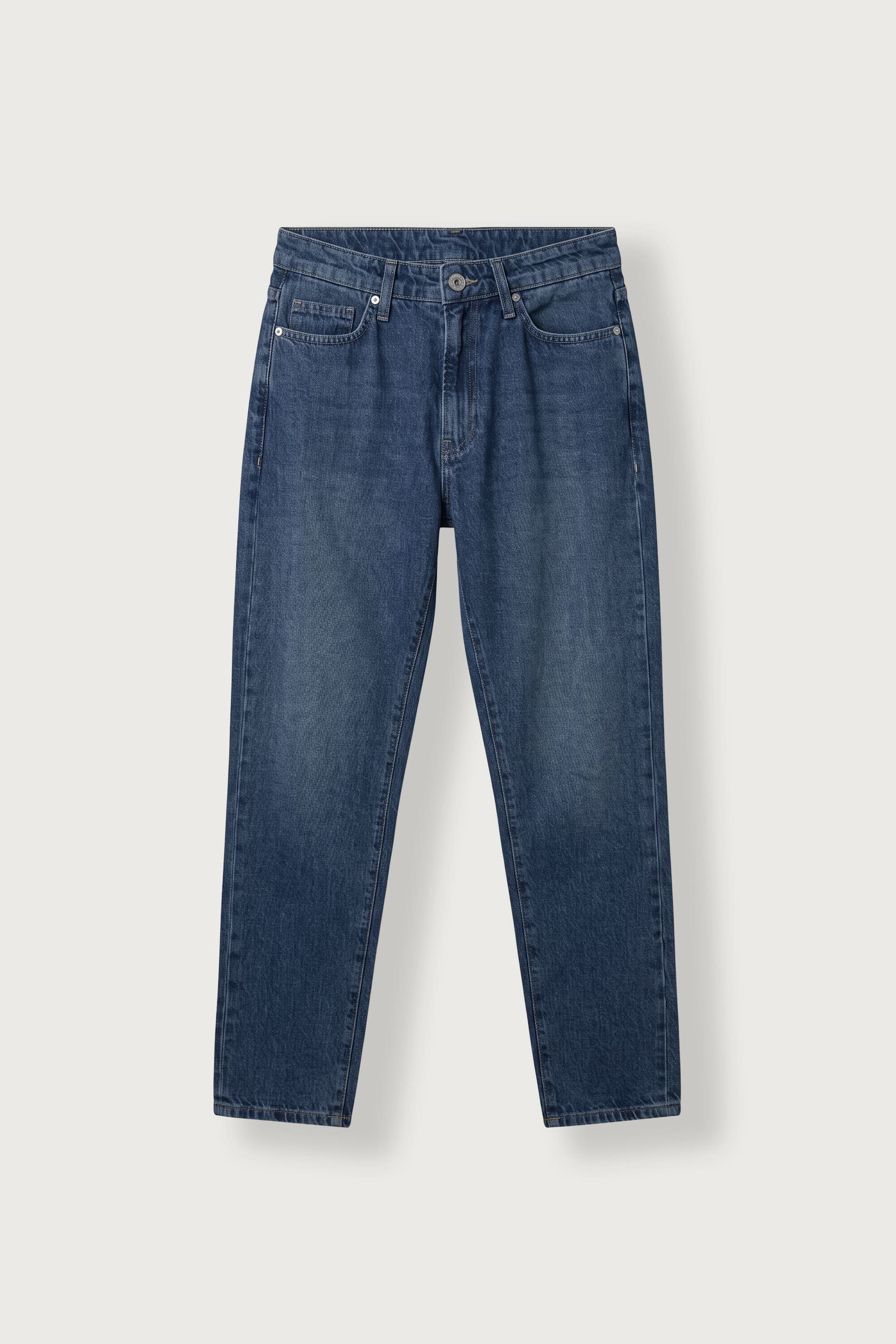 Erkek Boyfriend Fit Yıkamalı Jean Pantolon Lacivert