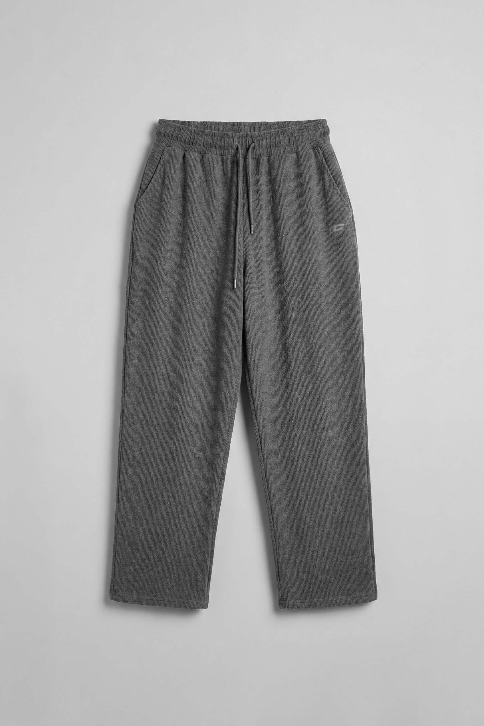Erkek Erkek Baggy Fit Fitilli Yumuşak Dokulu Eşofman Altı Antrasit