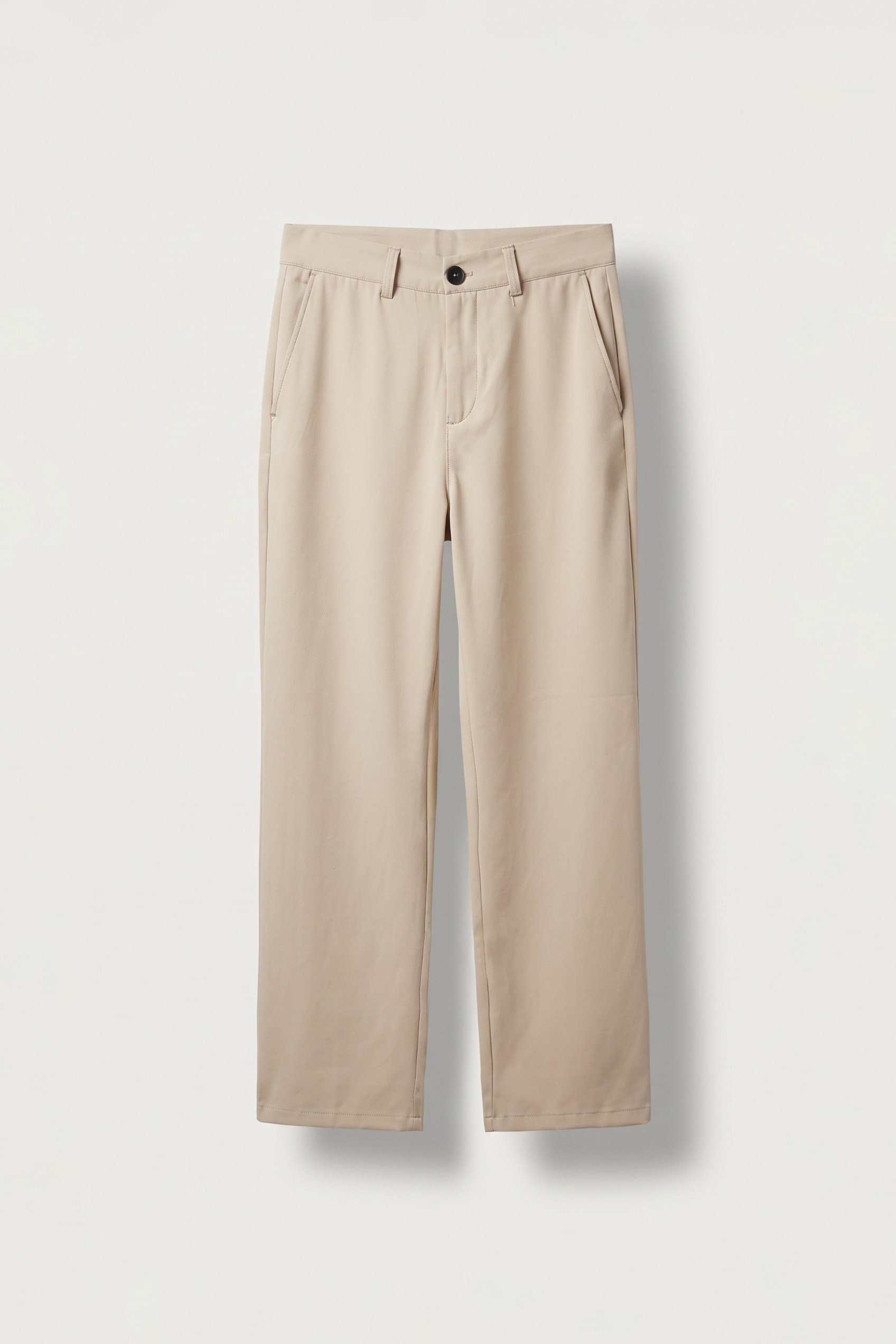 Erkek Flare Fit Dökümlü Kumaş Pantolon Bej