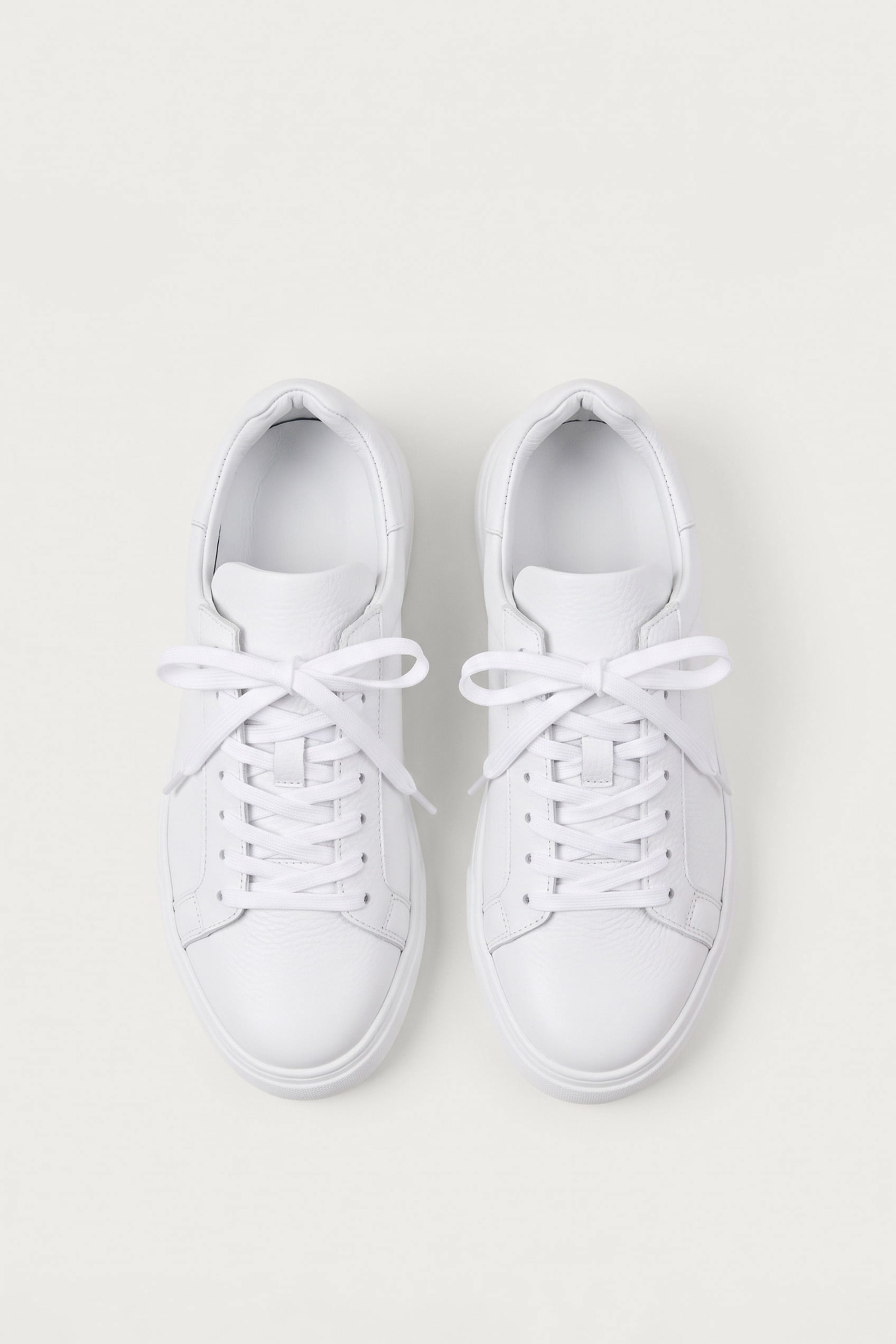 Erkek Hakiki Deri Kalın Taban Sneaker Ayakkabı Beyaz