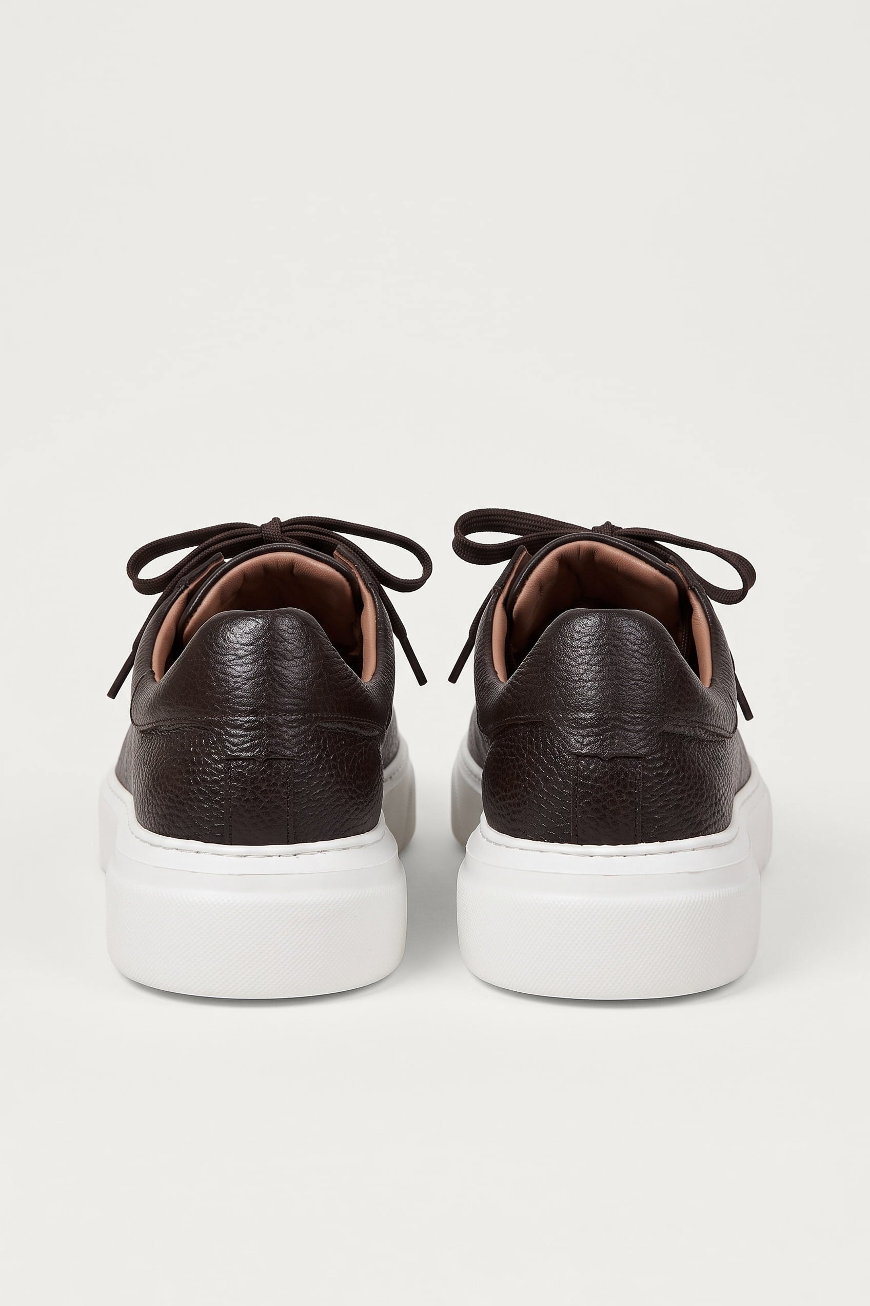 Erkek Hakiki Deri Kalın Taban Sneaker Ayakkabı Kahverengi