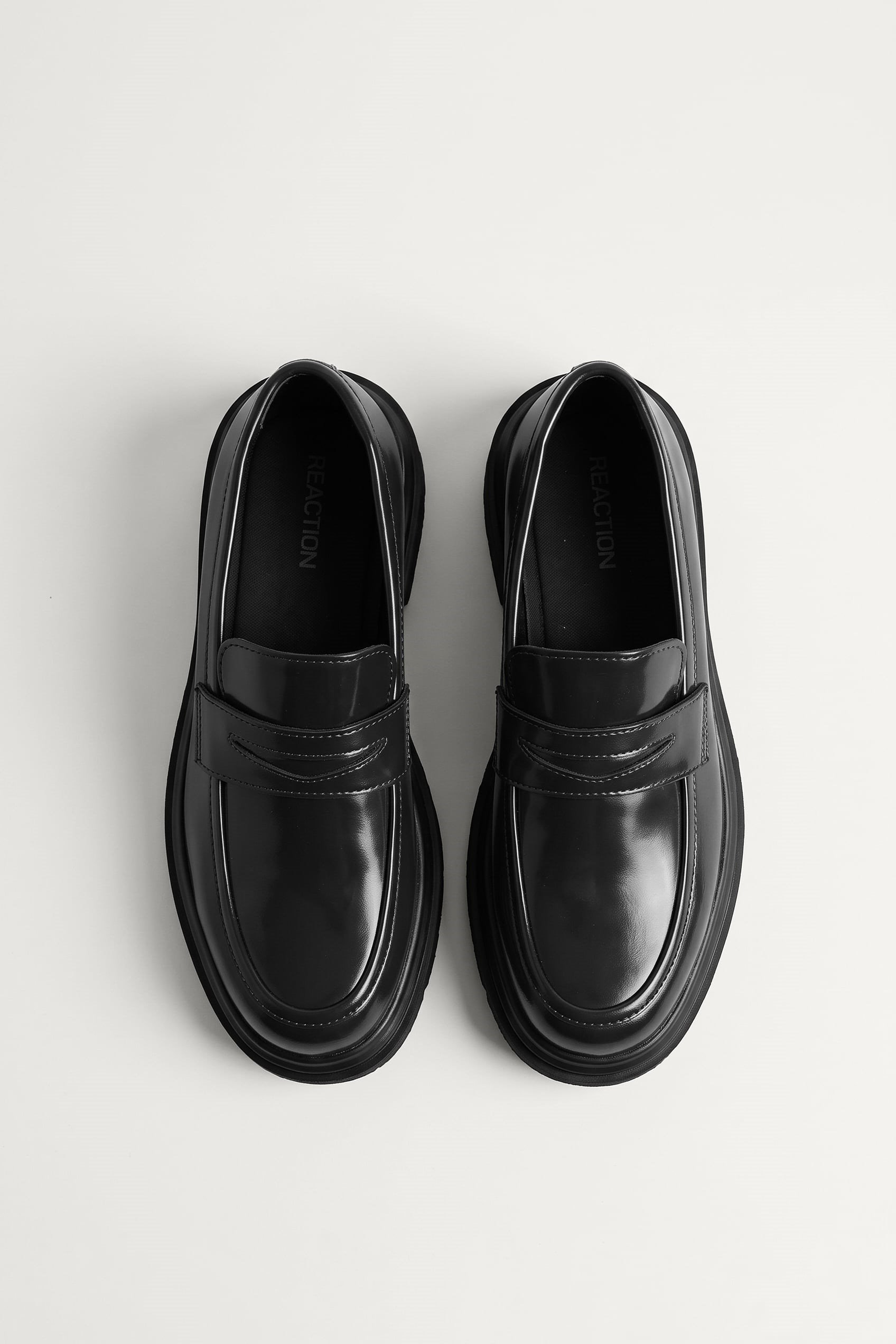 Erkek Kalın Taban Penny Loafer Ayakkabı Siyah