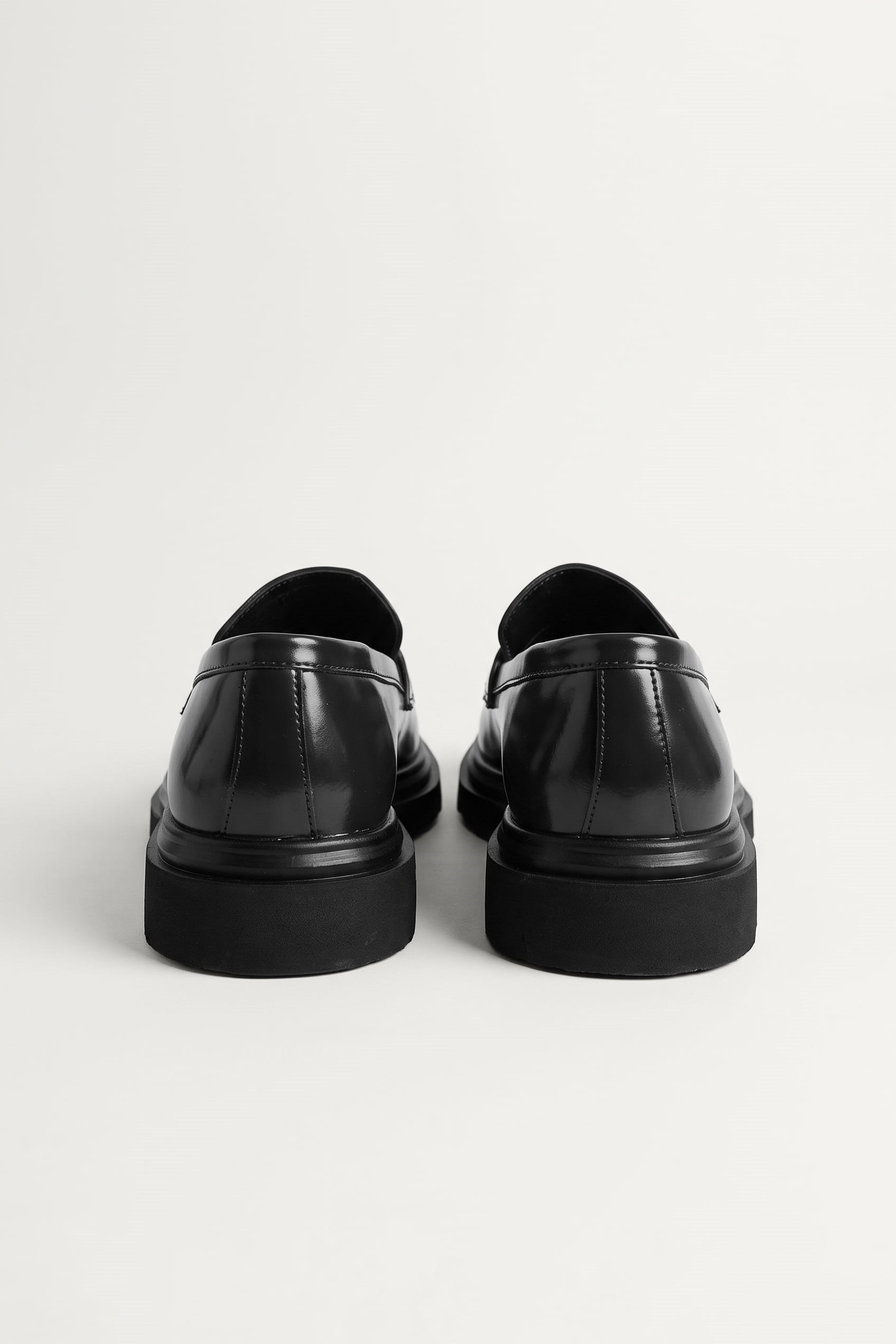 Erkek Kalın Taban Penny Loafer Ayakkabı Siyah