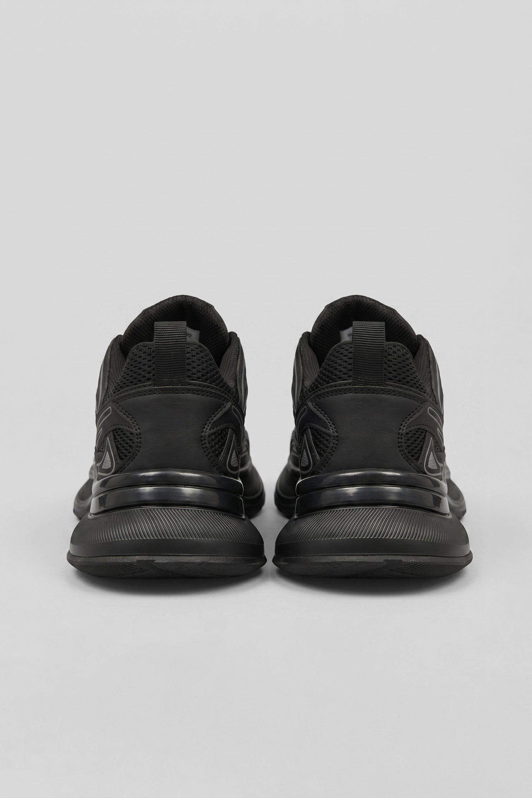 Erkek Kalın Tabanlı Günlük Track Sneaker Siyah