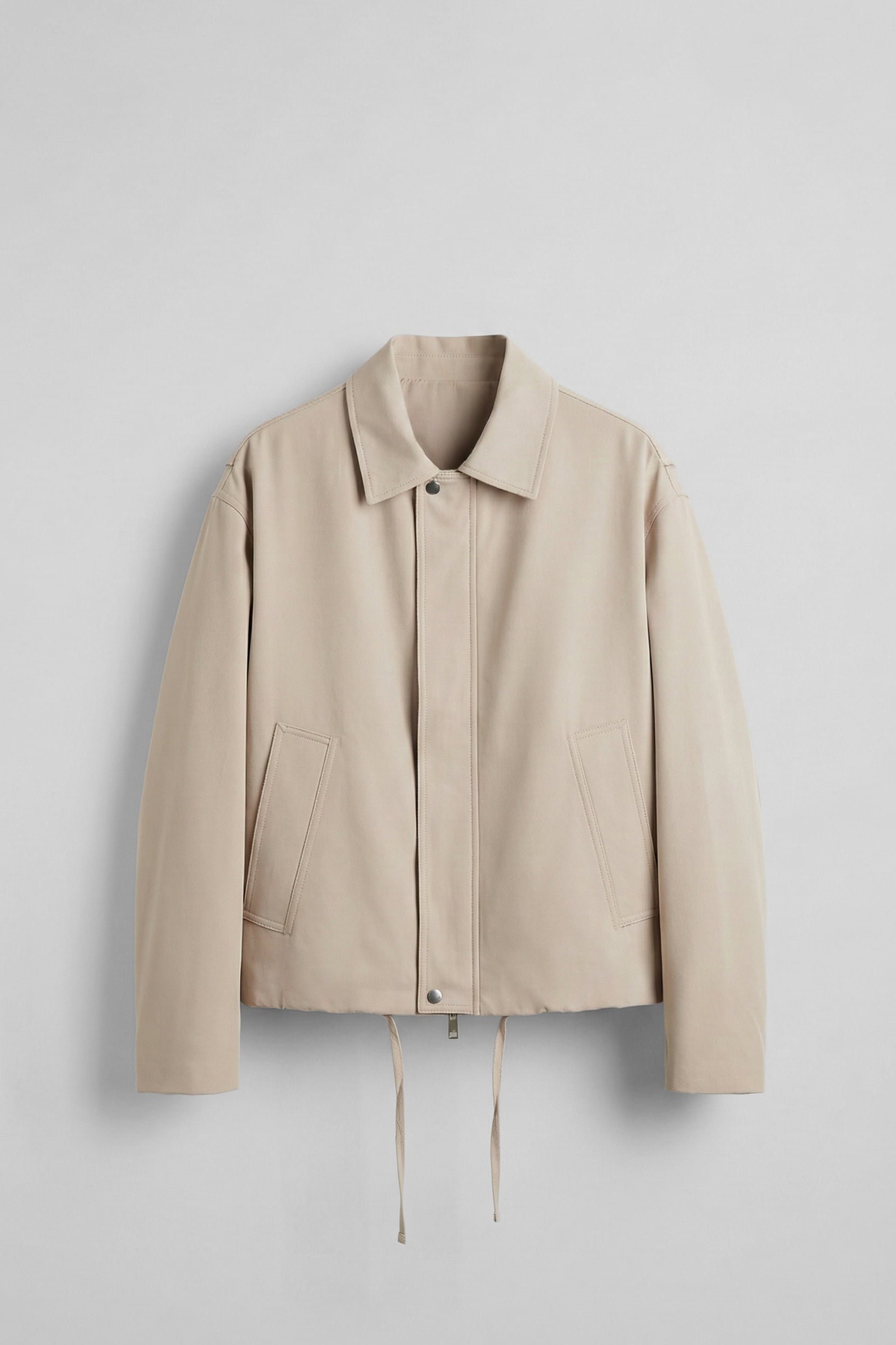 Erkek Kore Oversize Casual Bomber Ceket Bej