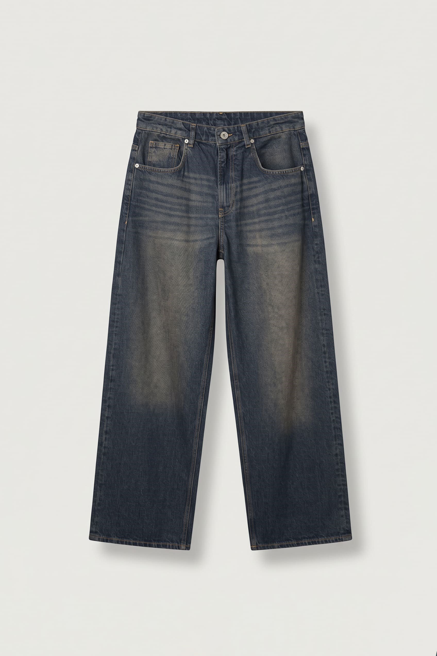 Erkek Old School Baggy Fit Jean Pantolon Lacivert