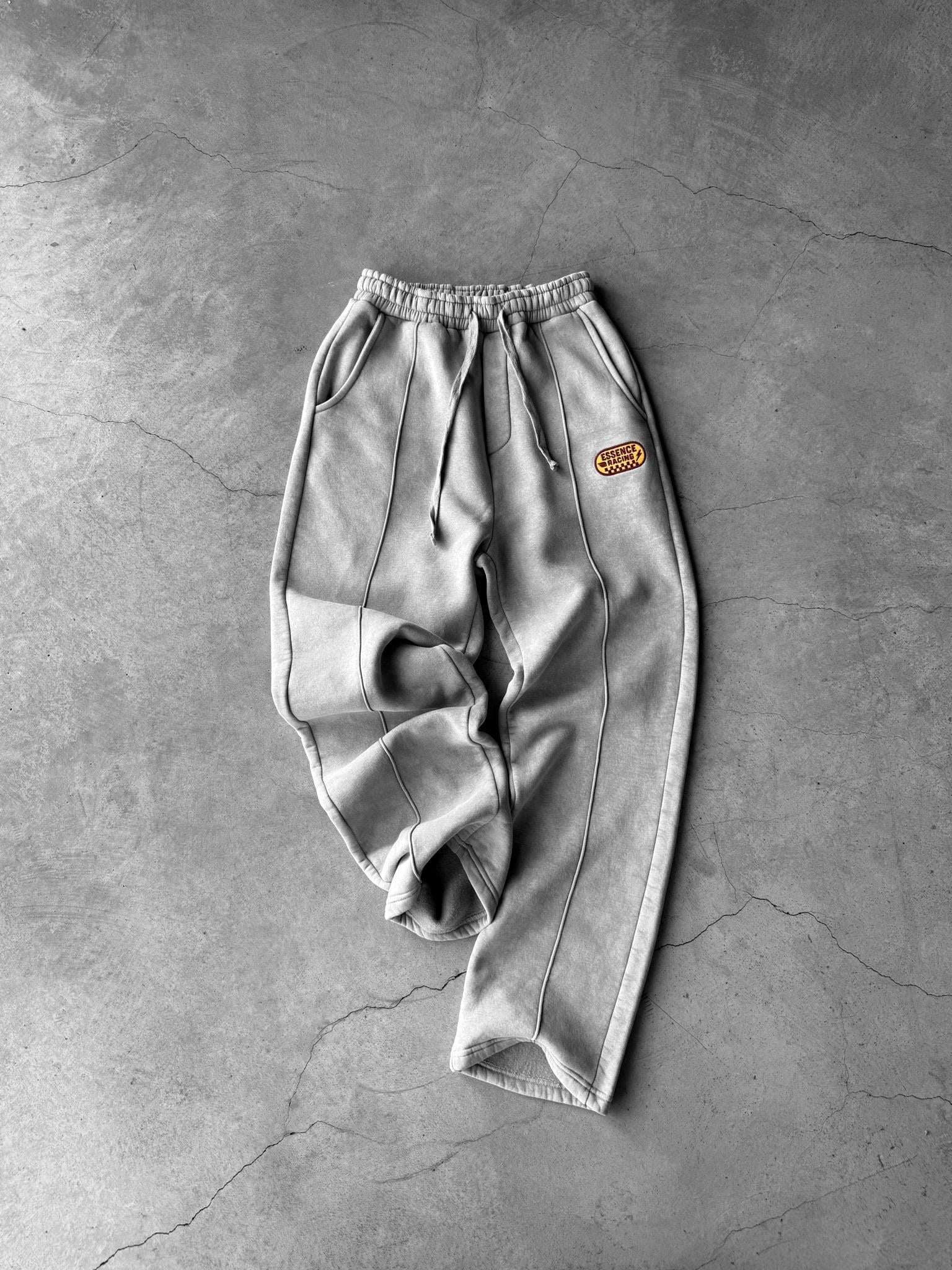 Erkek Ön Dikiş Detaylı Baggy Fit Eşofman Gri