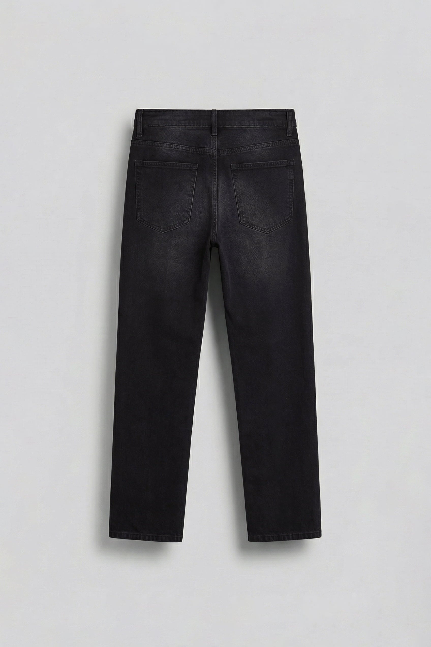 Erkek Ön Dikiş Detaylı Yıkamalı Baggy Jean Siyah