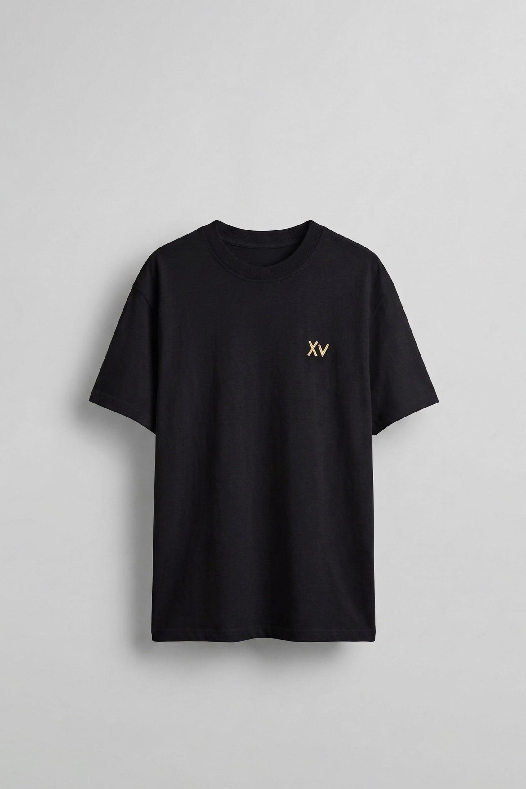 Erkek Oversize Antik Mühür Kabartmalı Baskılı T-Shirt Siyah