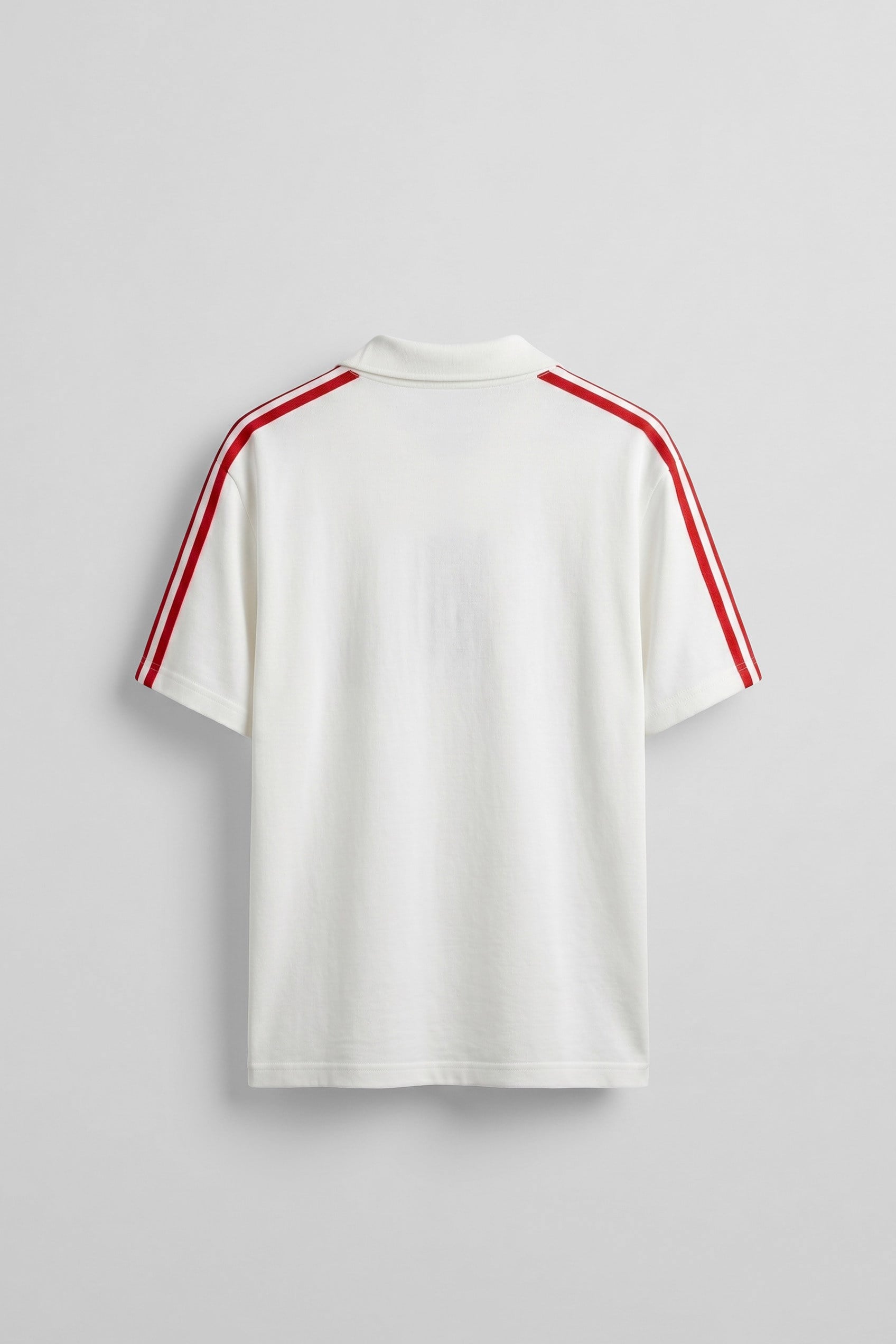 Erkek Oversize Ay Yıldız Detaylı Polo Yaka Forma T-Shirt Ekru