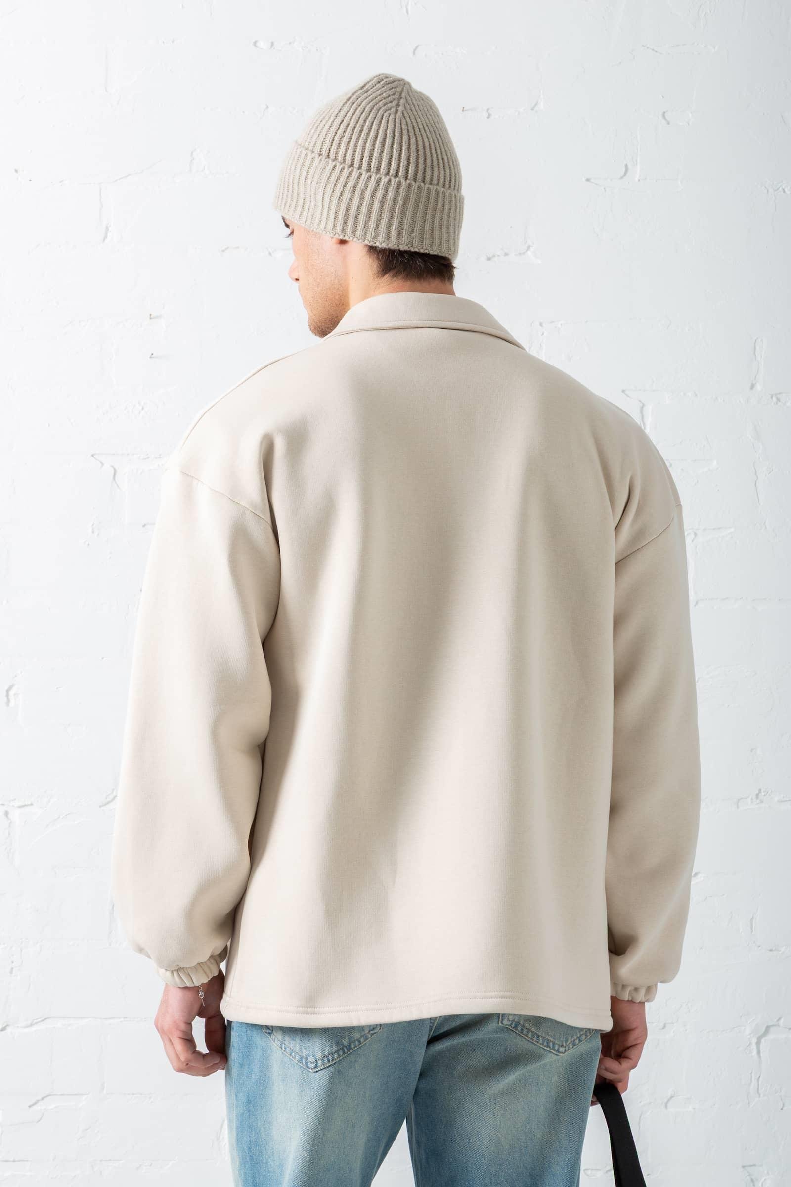 Erkek Oversize Basic Rahat Ceket Bej