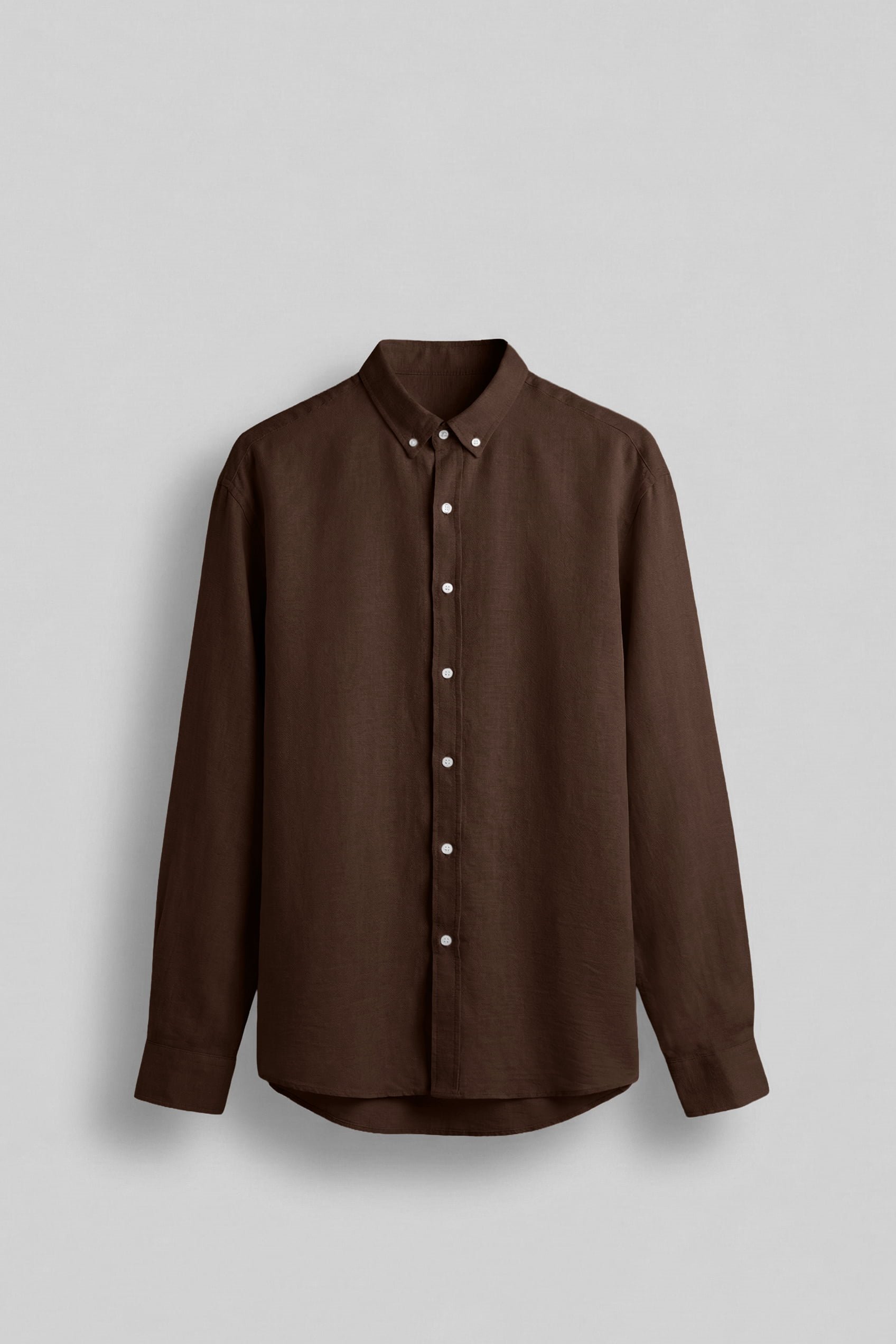 Erkek Oversize Basic Rahat Gömlek Acı Kahve