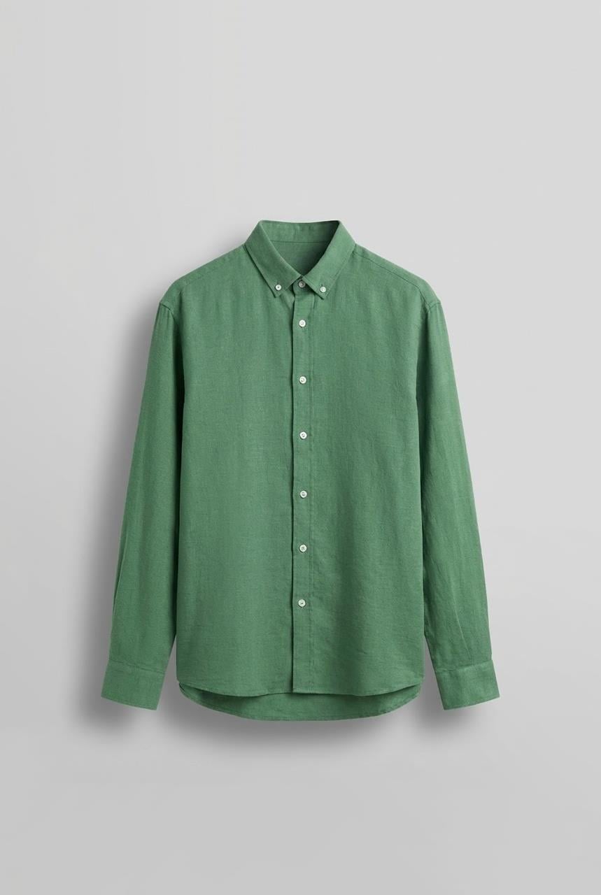 Erkek Oversize Basic Rahat Gömlek Yeşil