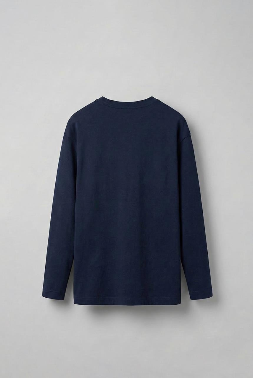 Erkek Oversize Basic Uzun Kollu Sweatshirt Lacivert