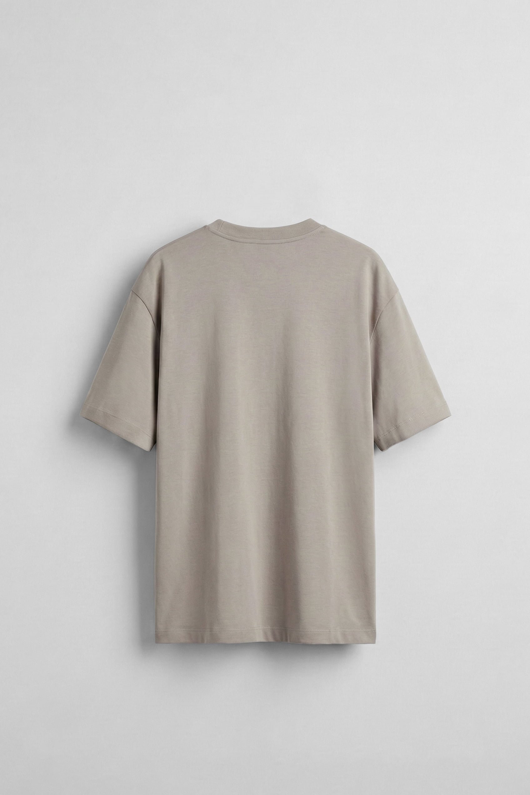 Erkek Oversize Basic Yumuşak Dokulu Rahat T-Shirt Bej