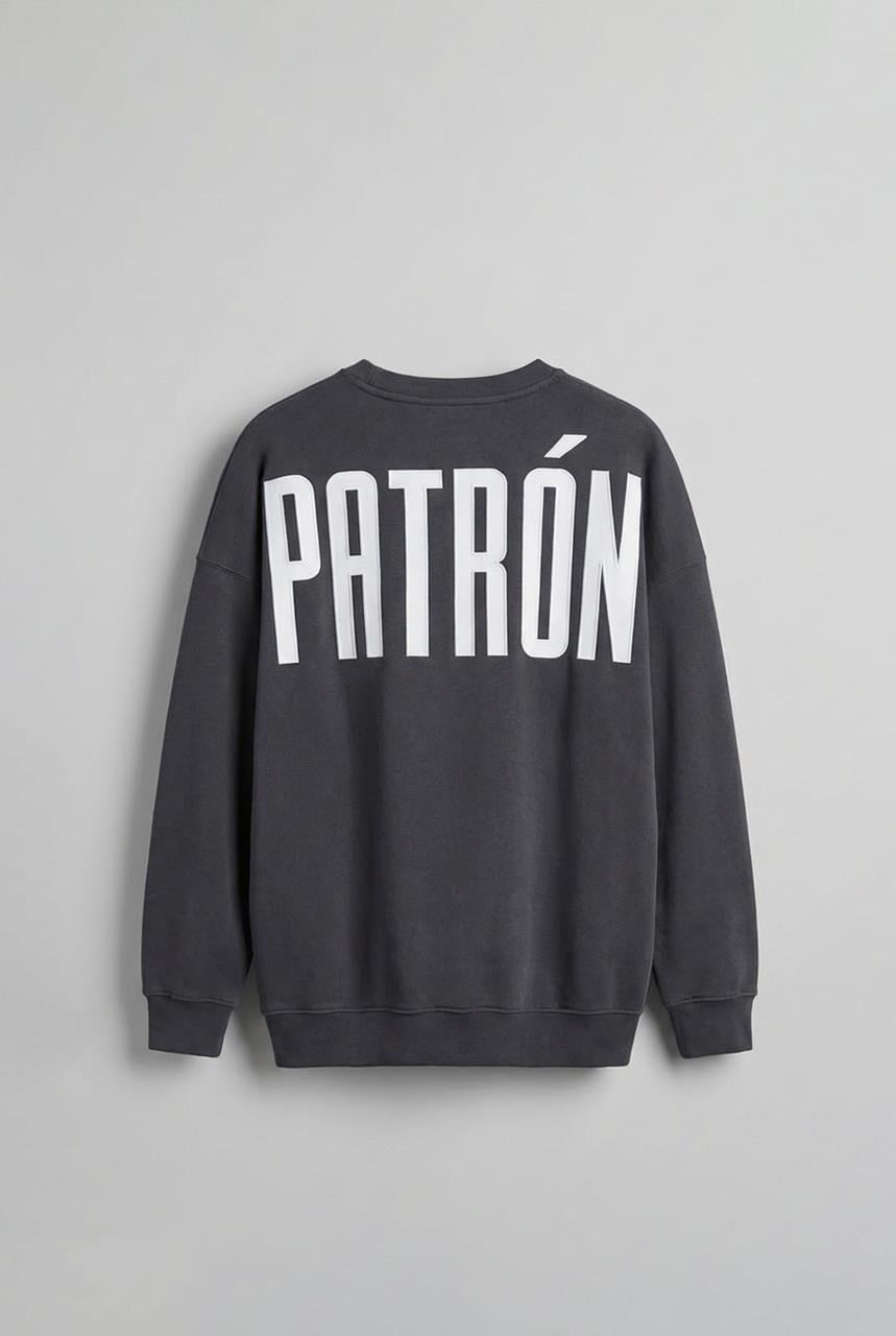Erkek Oversize Baskılı Premium Sweatshirt Antrasit