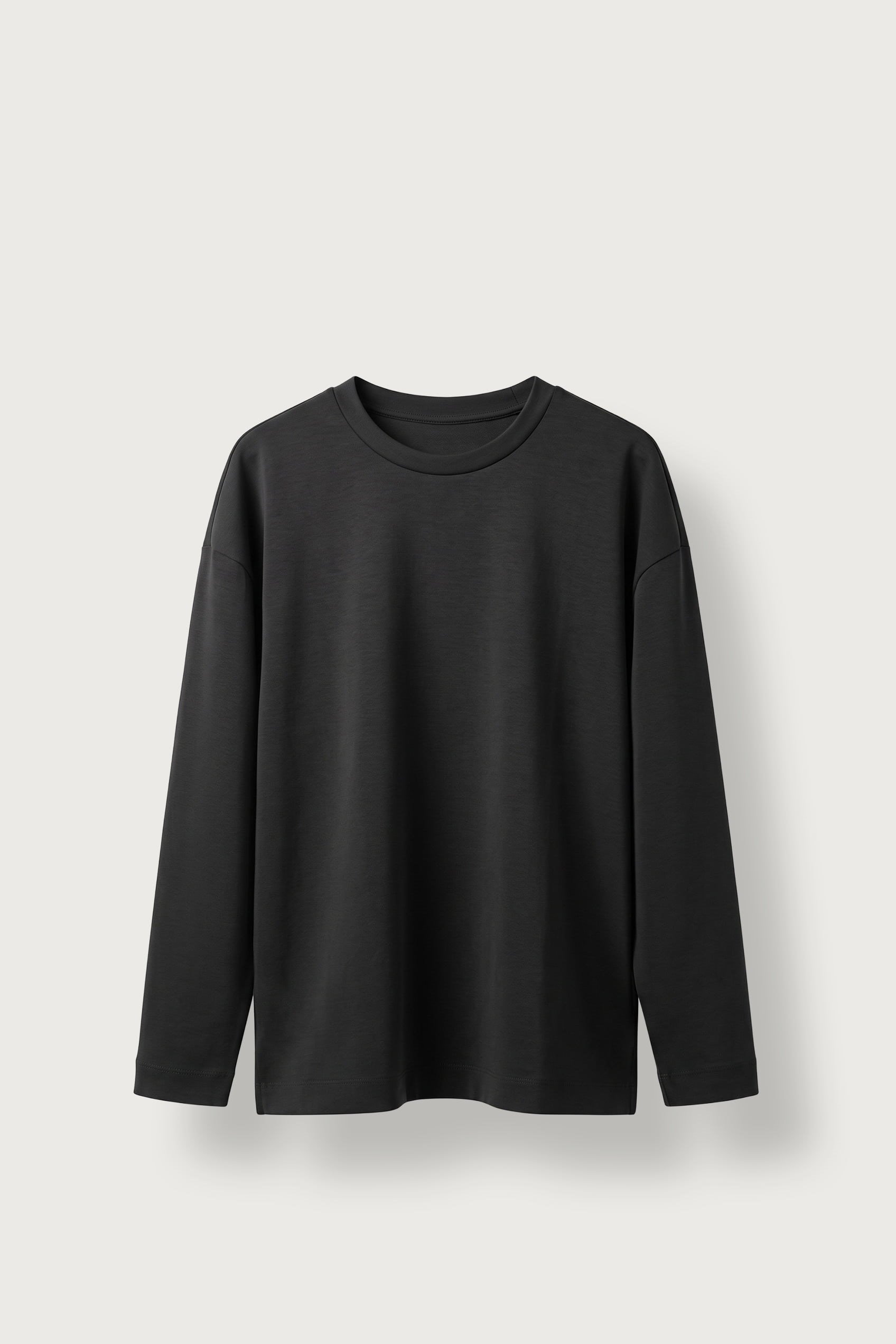 Erkek Oversize Bisiklet Yaka Yumuşak Dokulu Sweatshirt Siyah