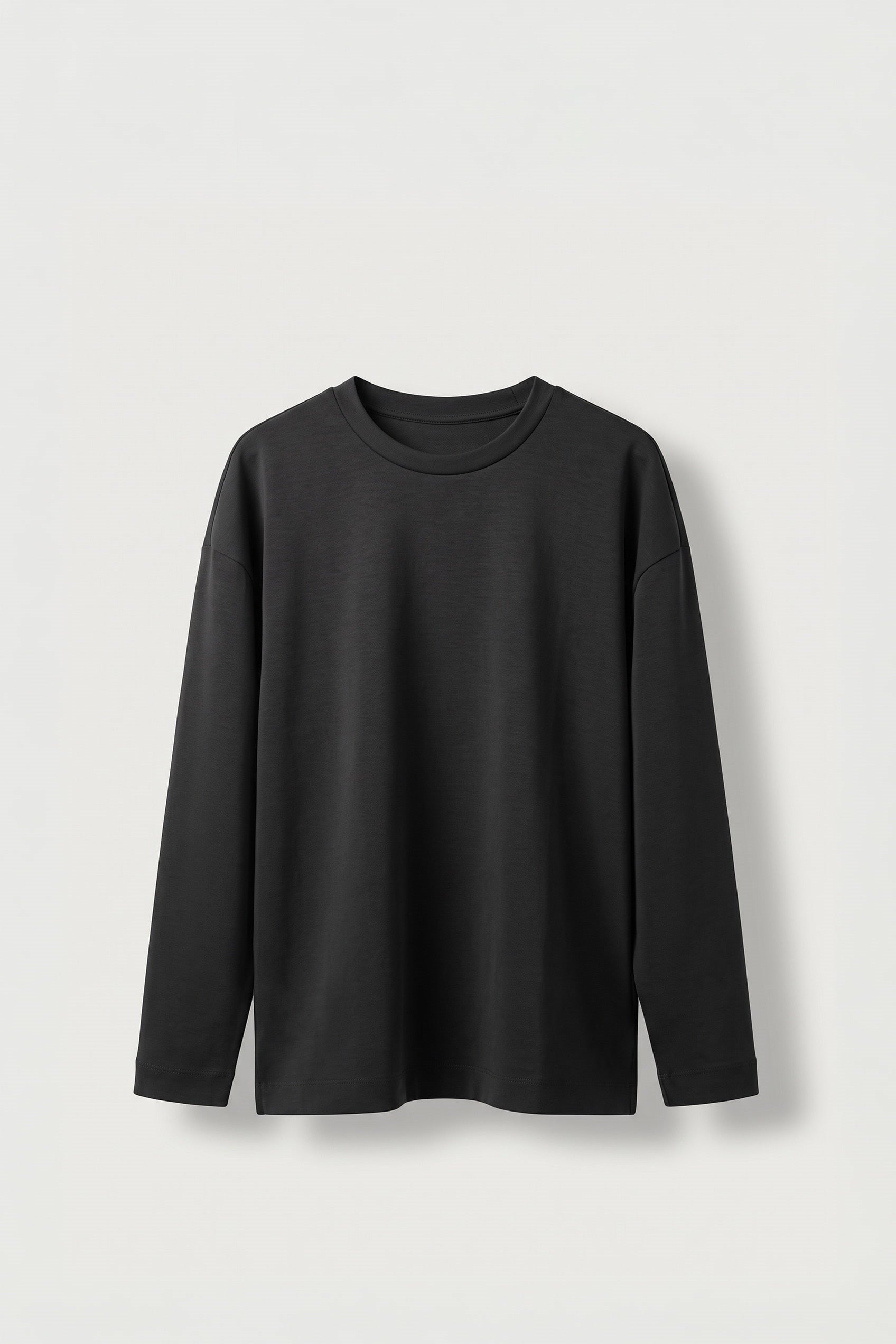 Erkek Oversize Bisiklet Yaka Yumuşak Dokulu Sweatshirt Siyah