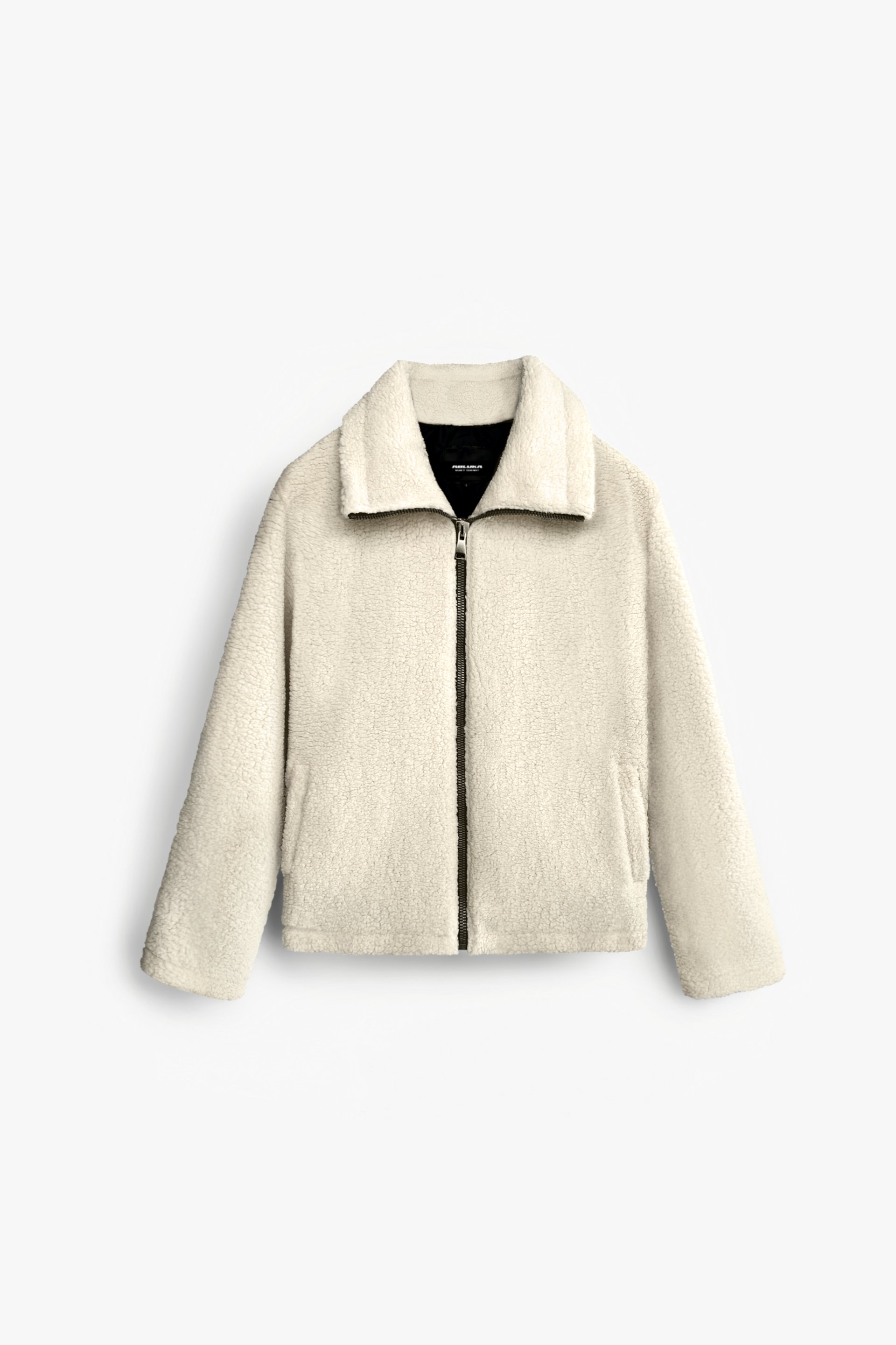 Erkek Oversize Dik Yaka Peluş Ceket Bej