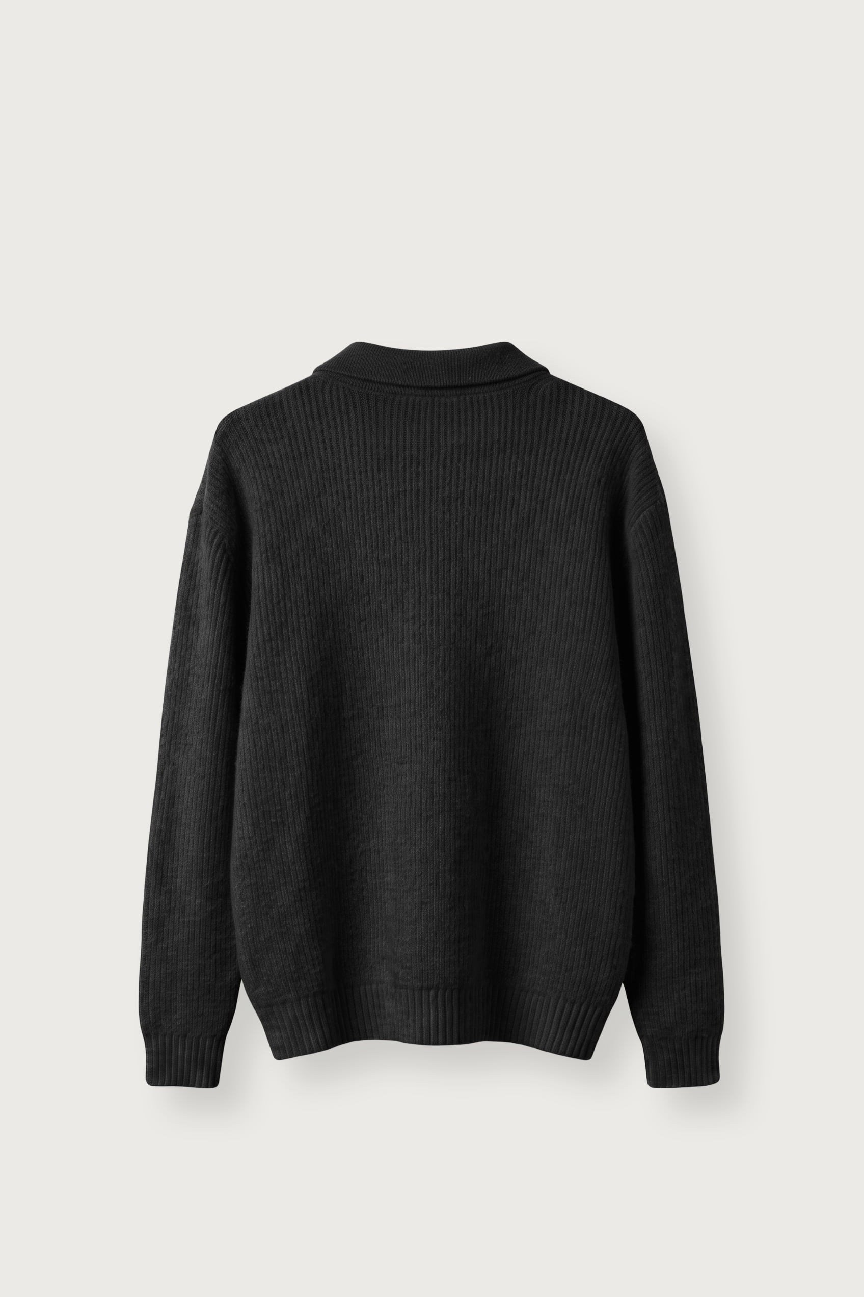 Erkek Oversize Düğmeli Yumuşak Kumaş Triko Kazak Siyah