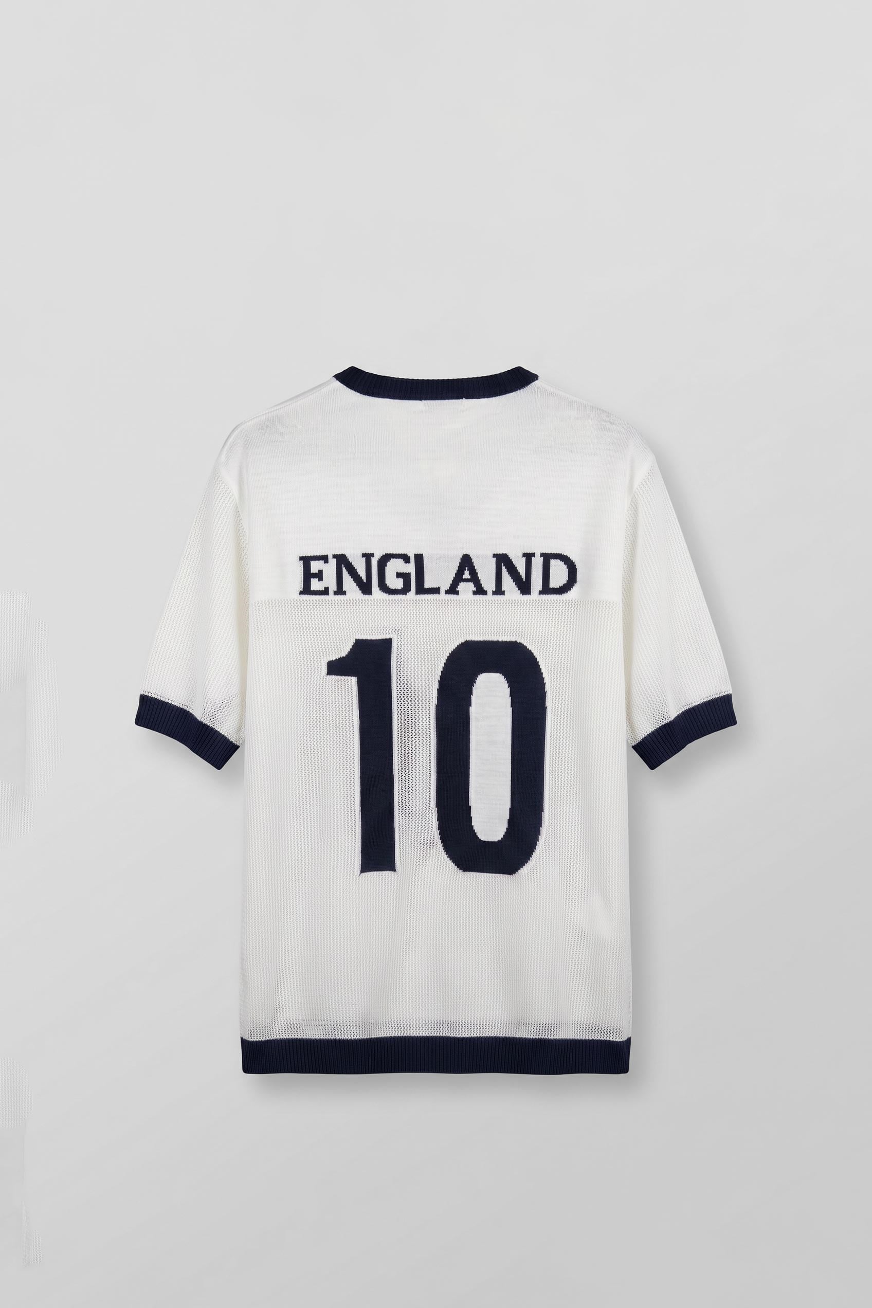 Erkek Oversize Futbol V Yaka Triko Forma T-Shirt Ekru