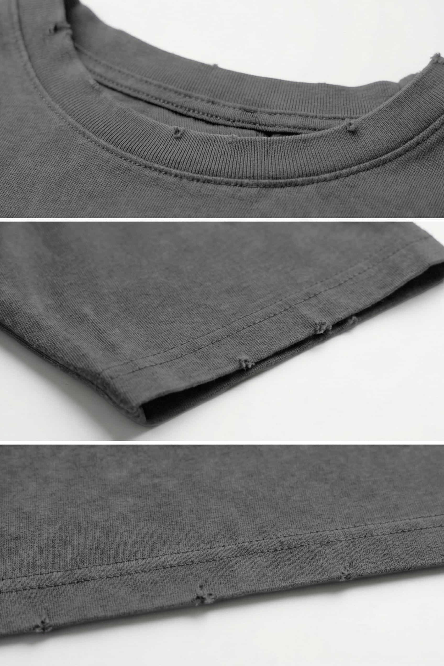 Erkek Oversize Nakışlı Yıkamalı T-Shirt Füme