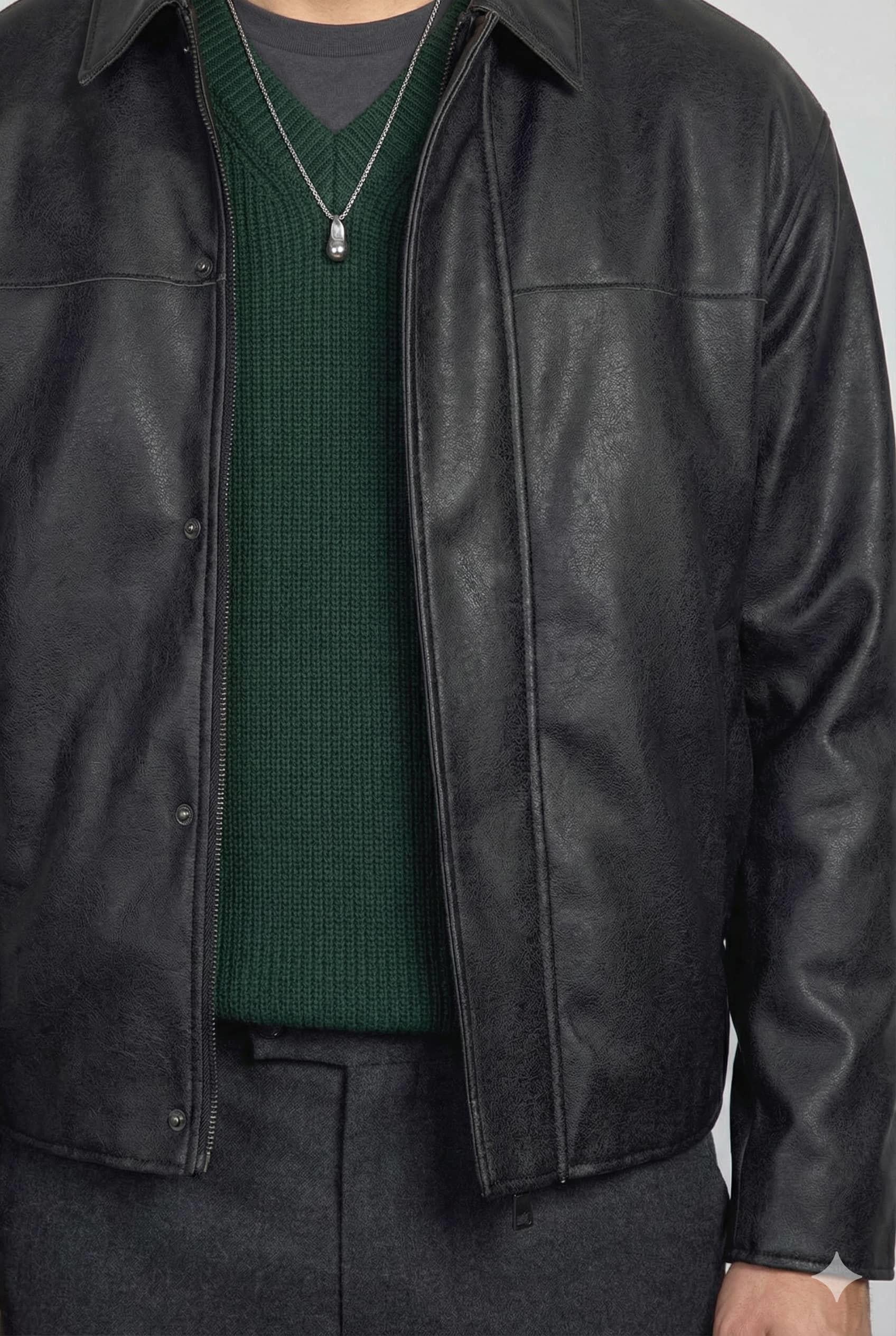 Erkek Oversize Süet Görünümlü Ceket Siyah
