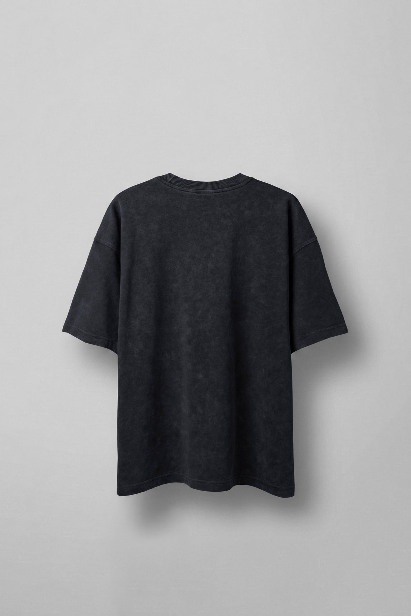 Erkek Oversize Yıkamalı Pamuklu Basic T-Shirt Siyah