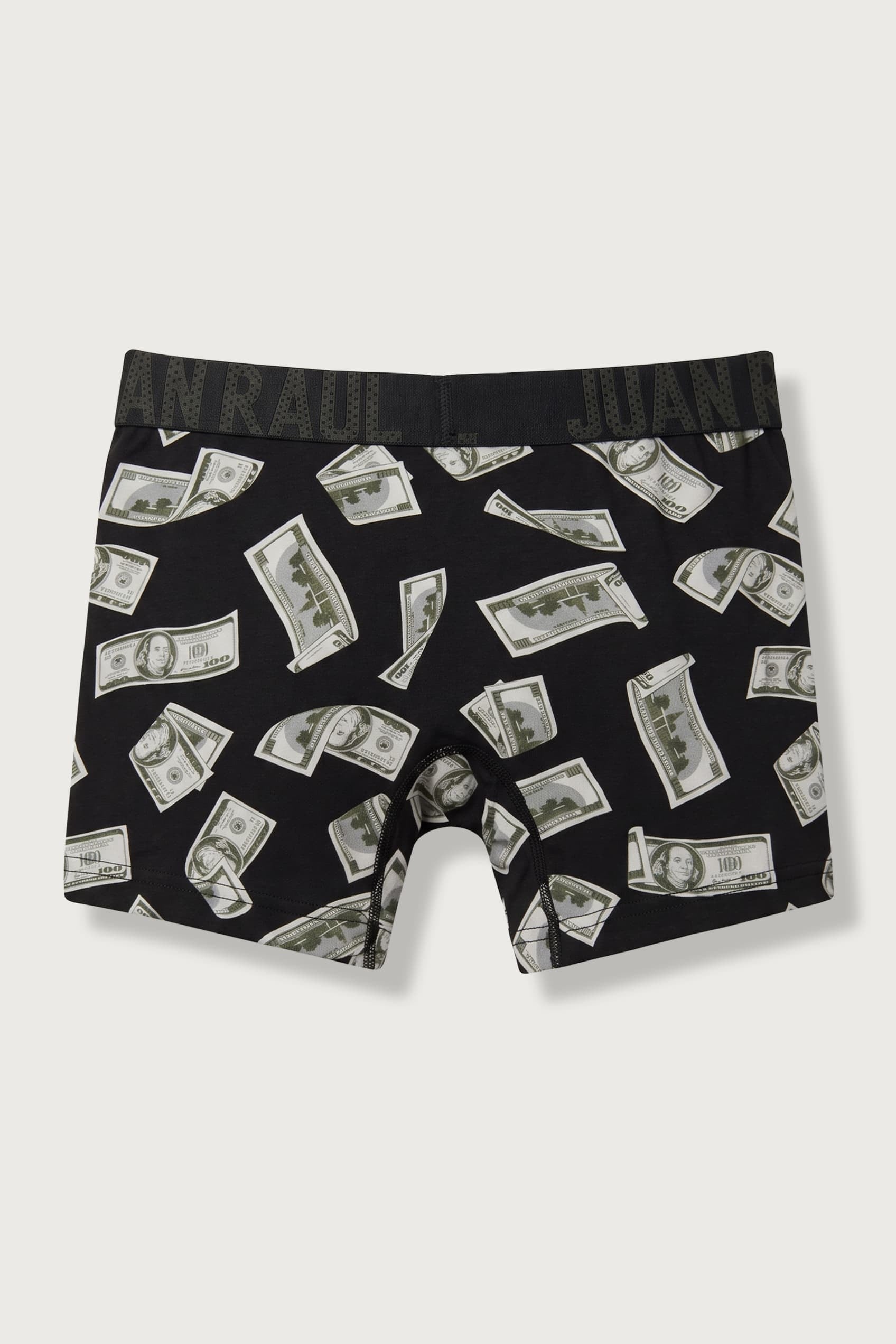 Erkek Pamuklu Dolar Desenli Boxer Siyah