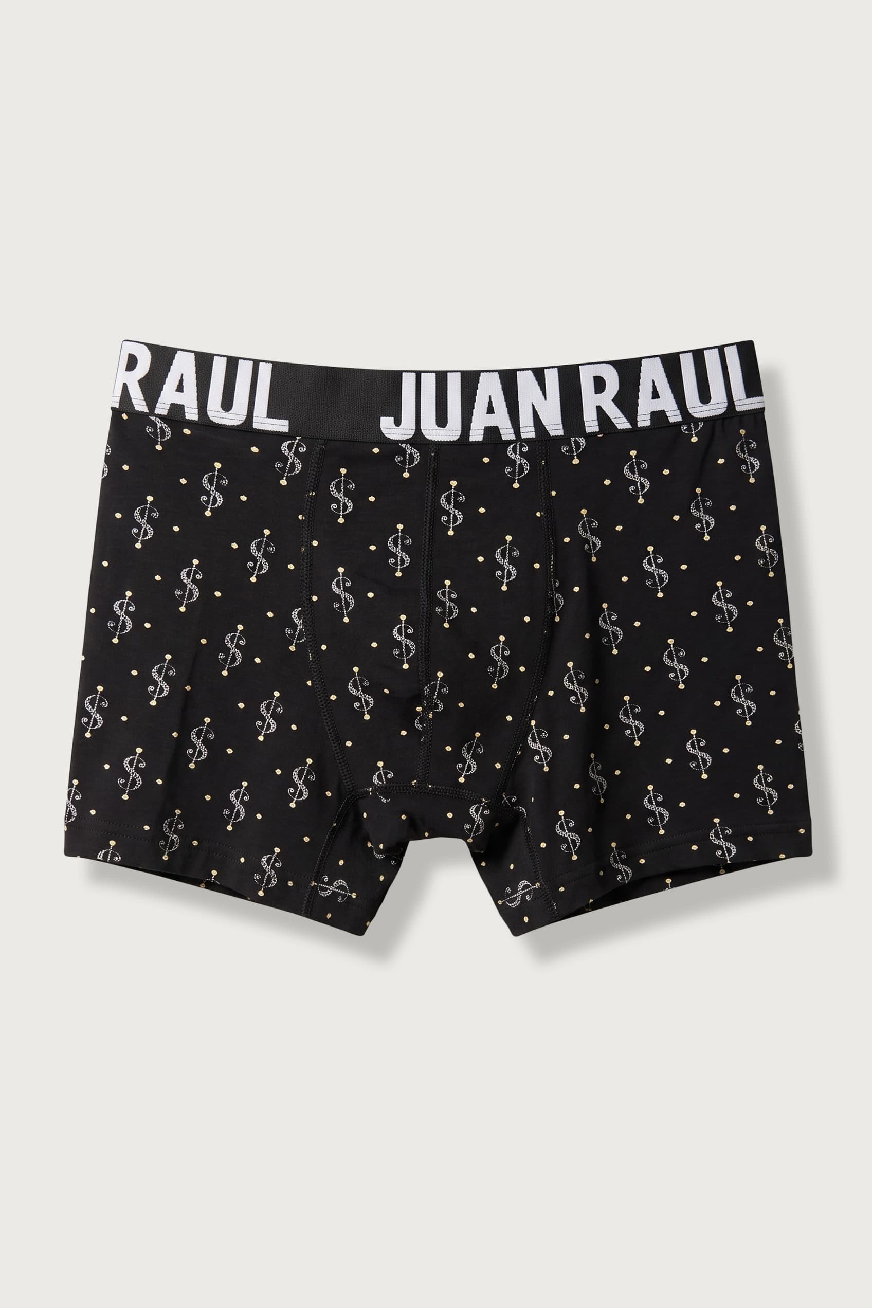 Erkek Pamuklu Dolar Desenli Boxer Siyah