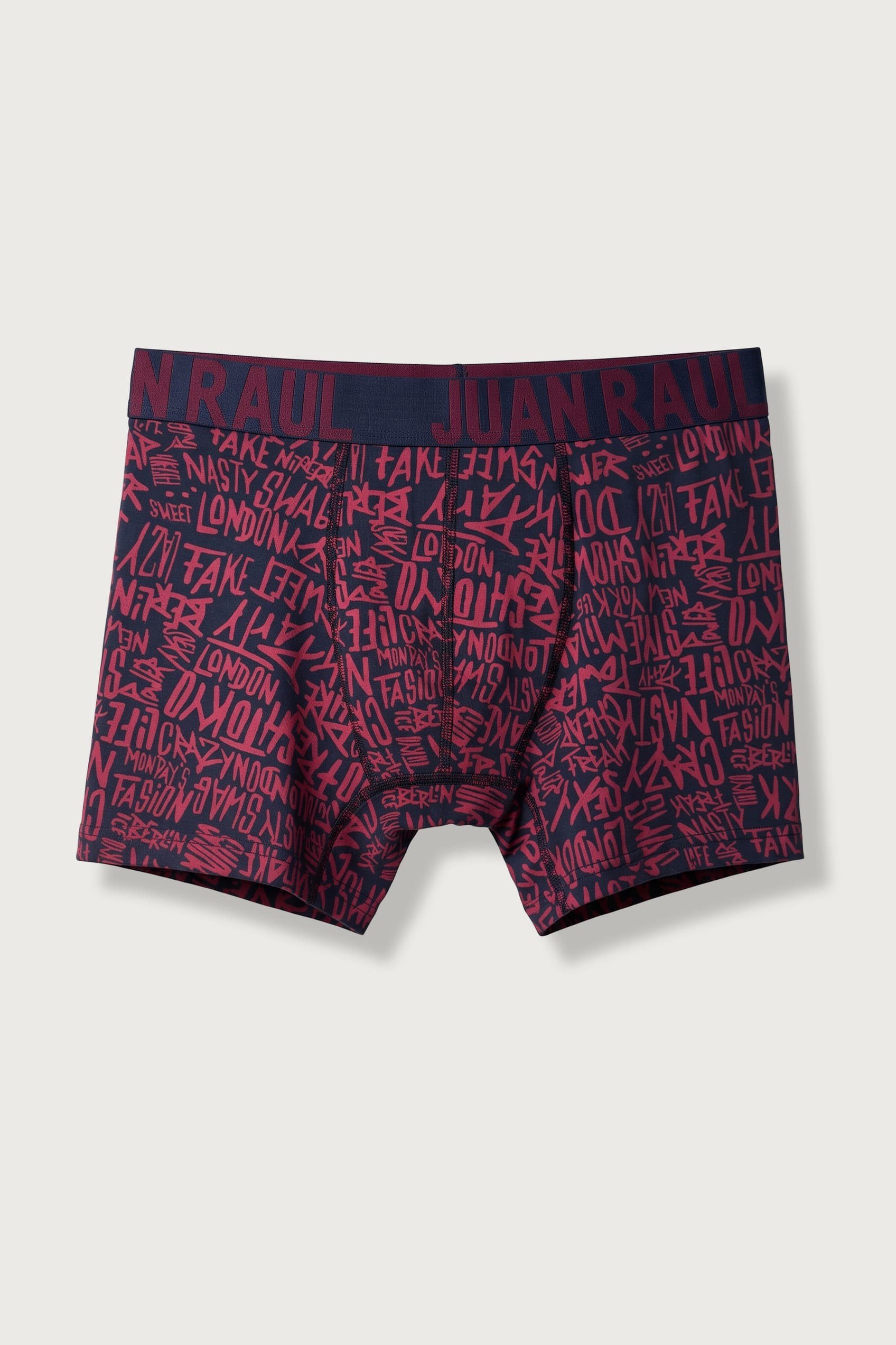 Erkek Pamuklu Graffiti Desenli Boxer Lacivert