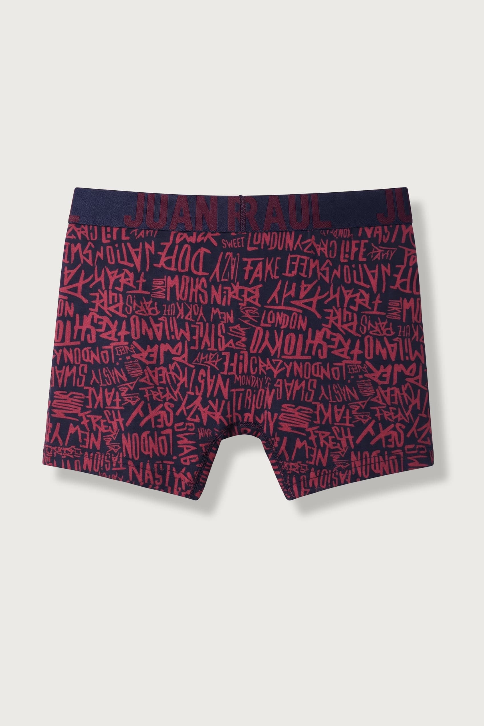 Erkek Pamuklu Graffiti Desenli Boxer Lacivert