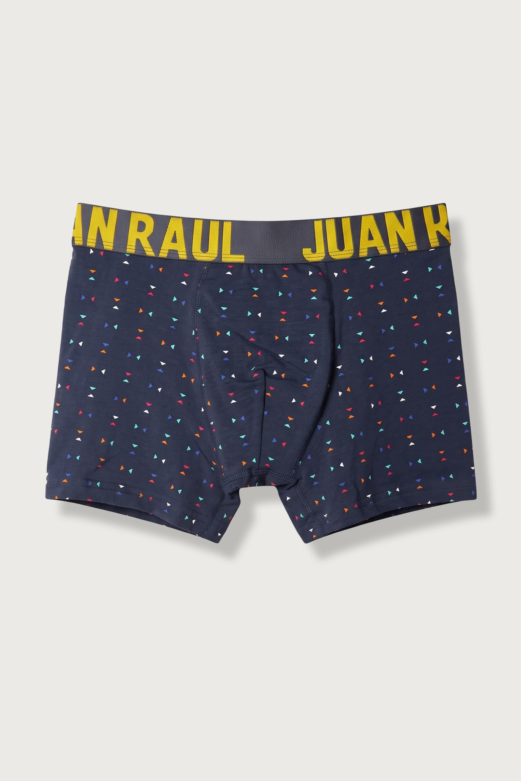 Erkek Pamuklu Üçgen Desenli Boxer Lacivert