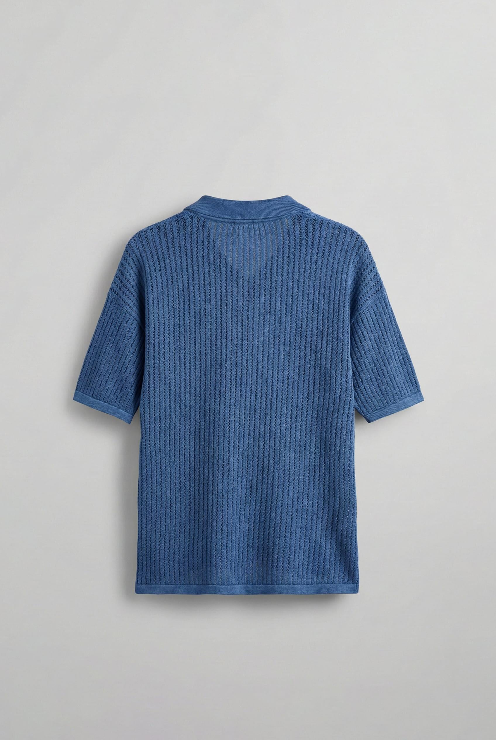 Erkek Polo Yaka Regular Fit Triko T-shirt Koyu Mavi