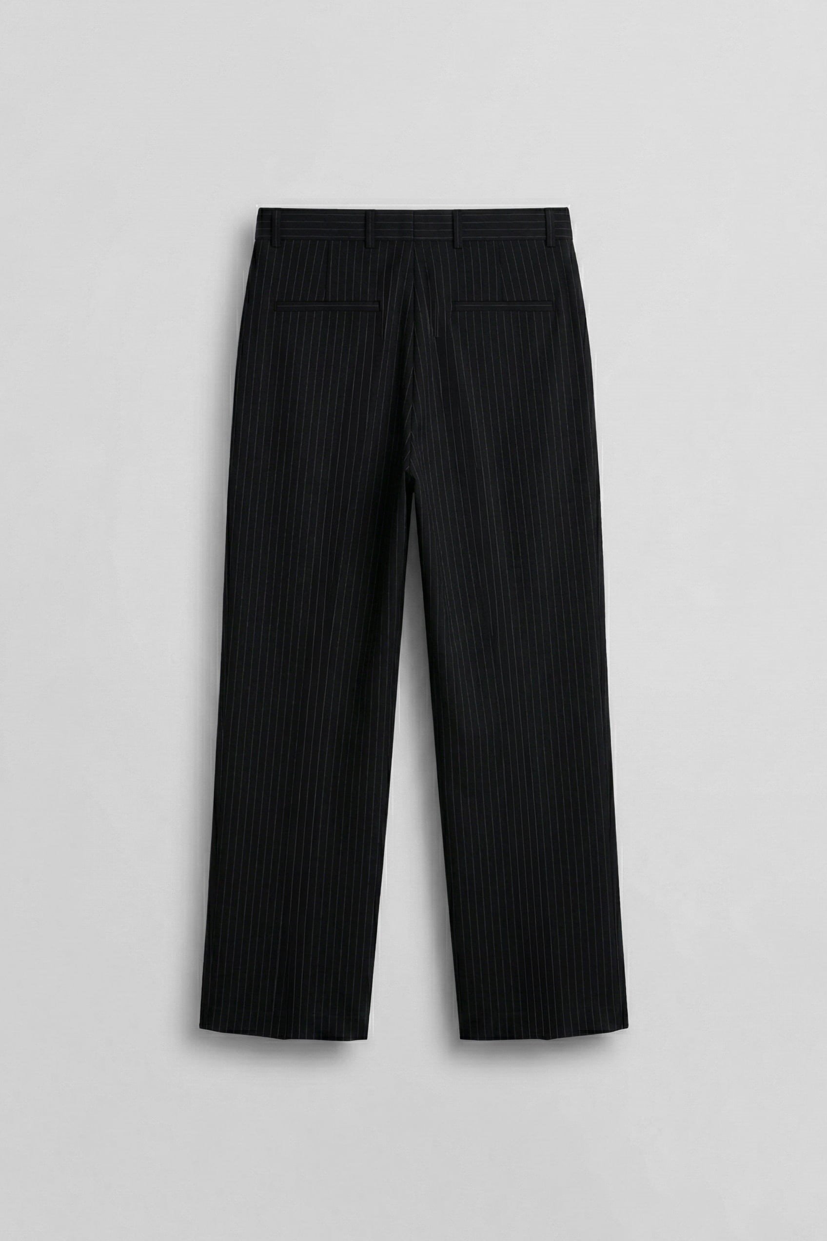 Erkek Premium Relaxed Fit Çizgili Takım Pantolonu Siyah