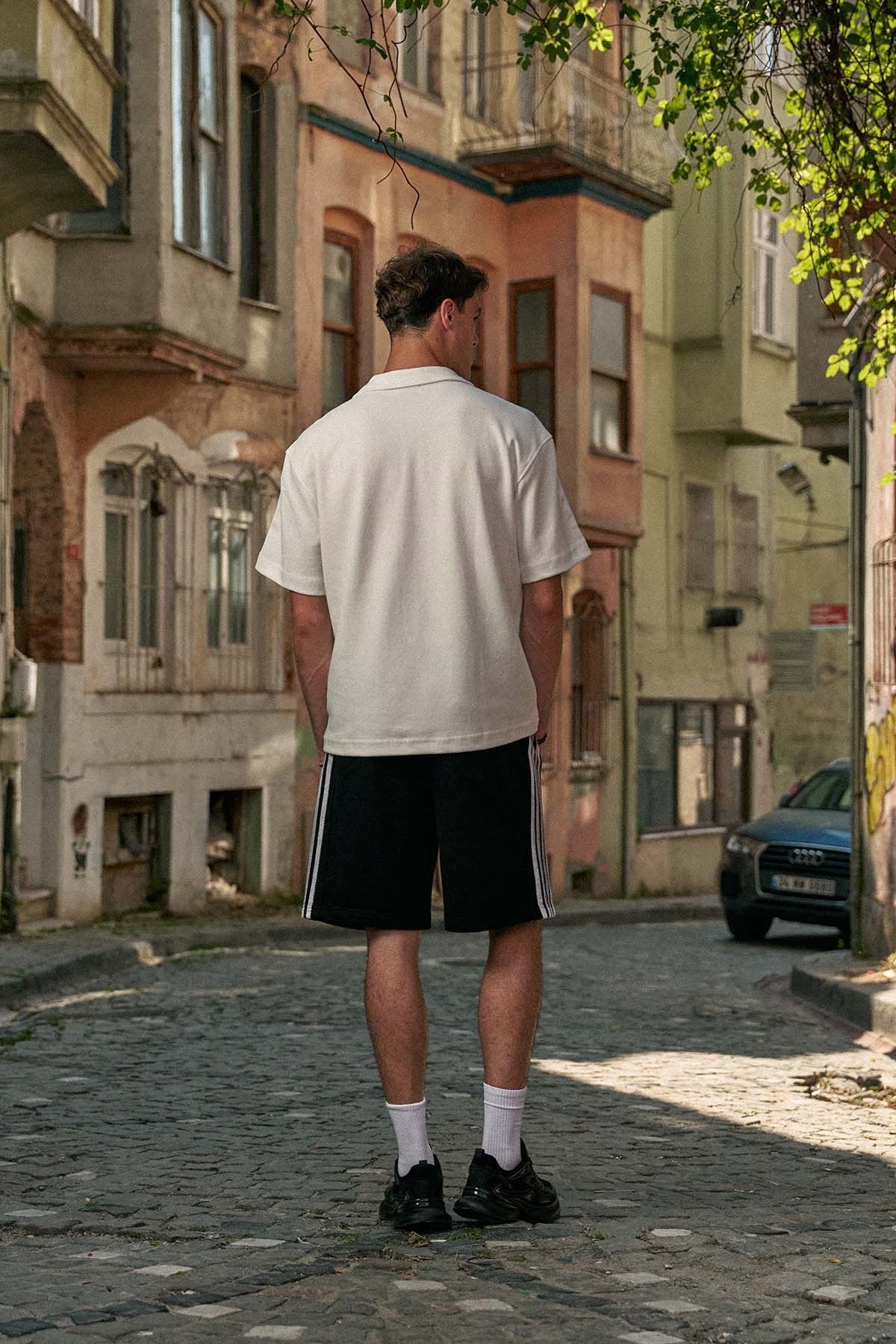 Erkek Regular Fit Arjantin Nakışlı Polo Yaka Forma T-Shirt Ekru
