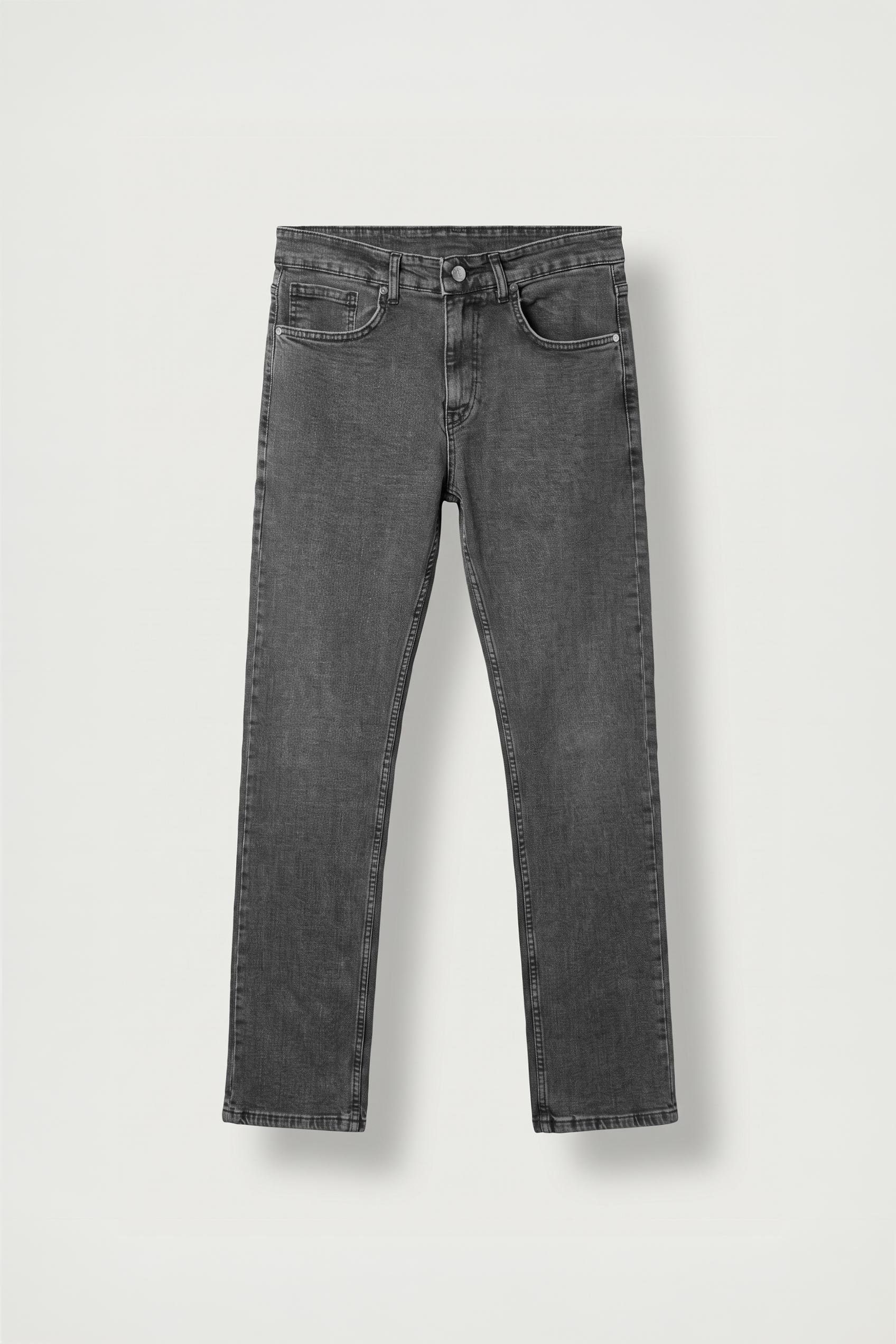 Erkek Regular Fit Basic Jean Pantolon Gri