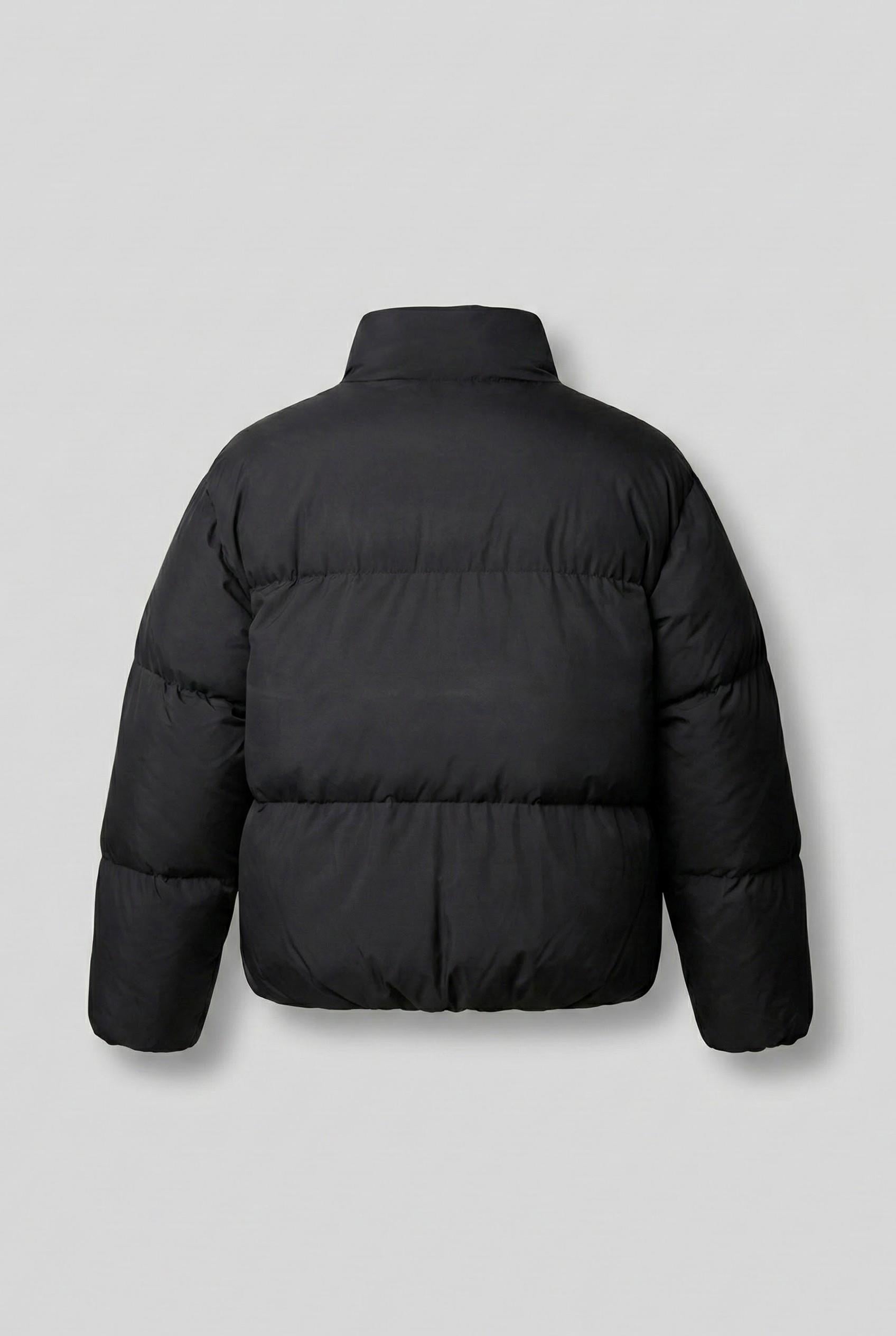 Erkek Regular Fit Dik Yaka Basic Şişme Mont Siyah