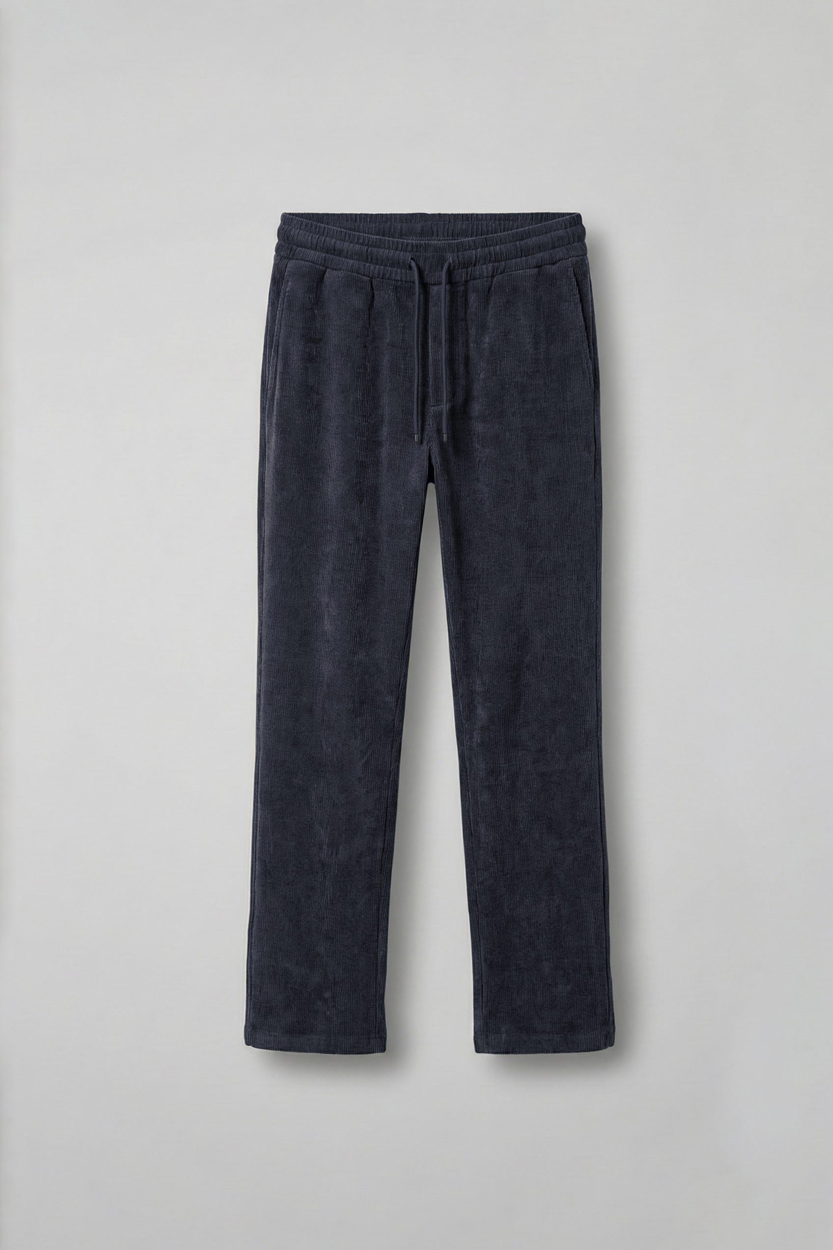 Erkek Regular Fit Fitilli Beli Lastikli Pantolon Lacivert