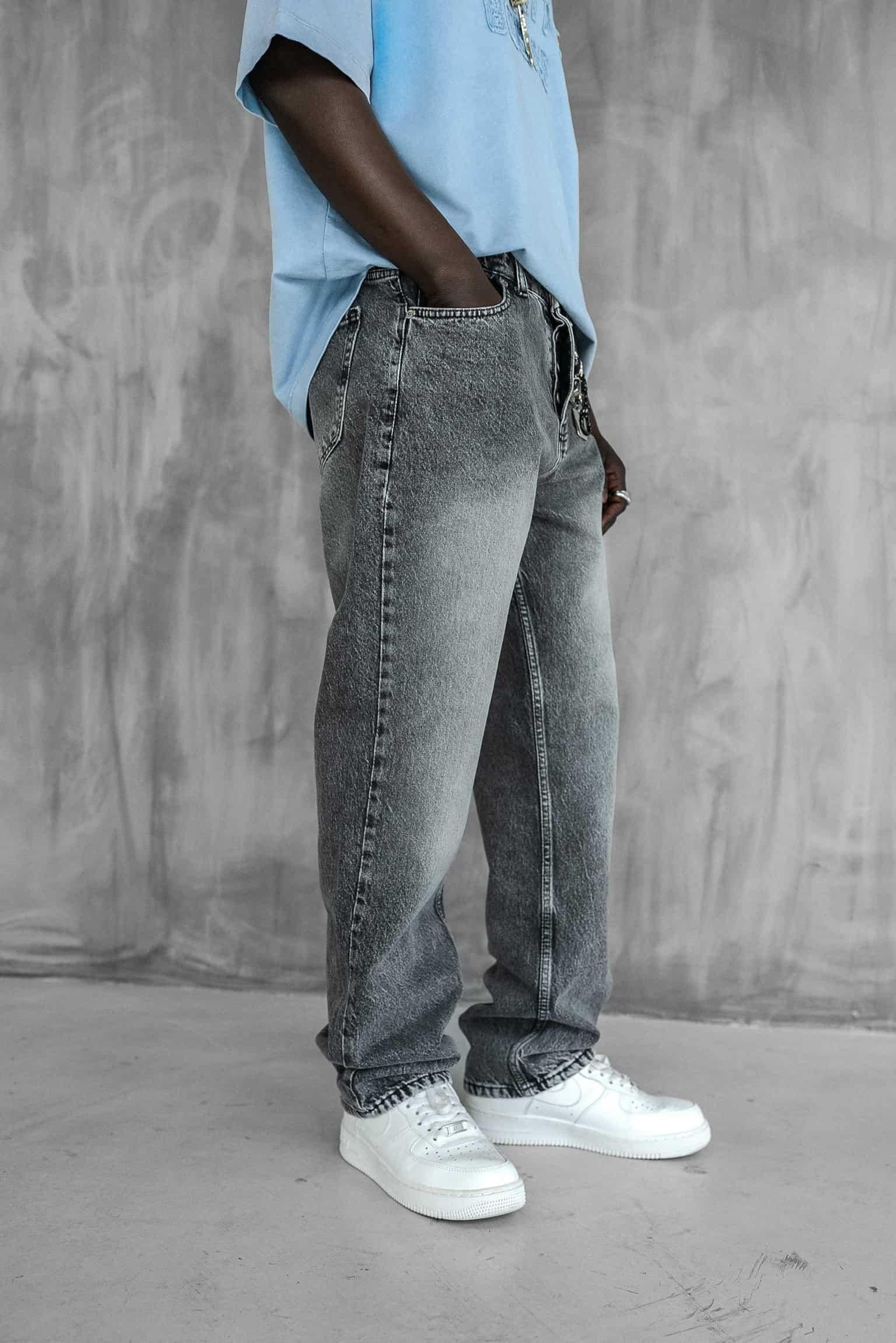 Erkek Regular Fit Jean Gri