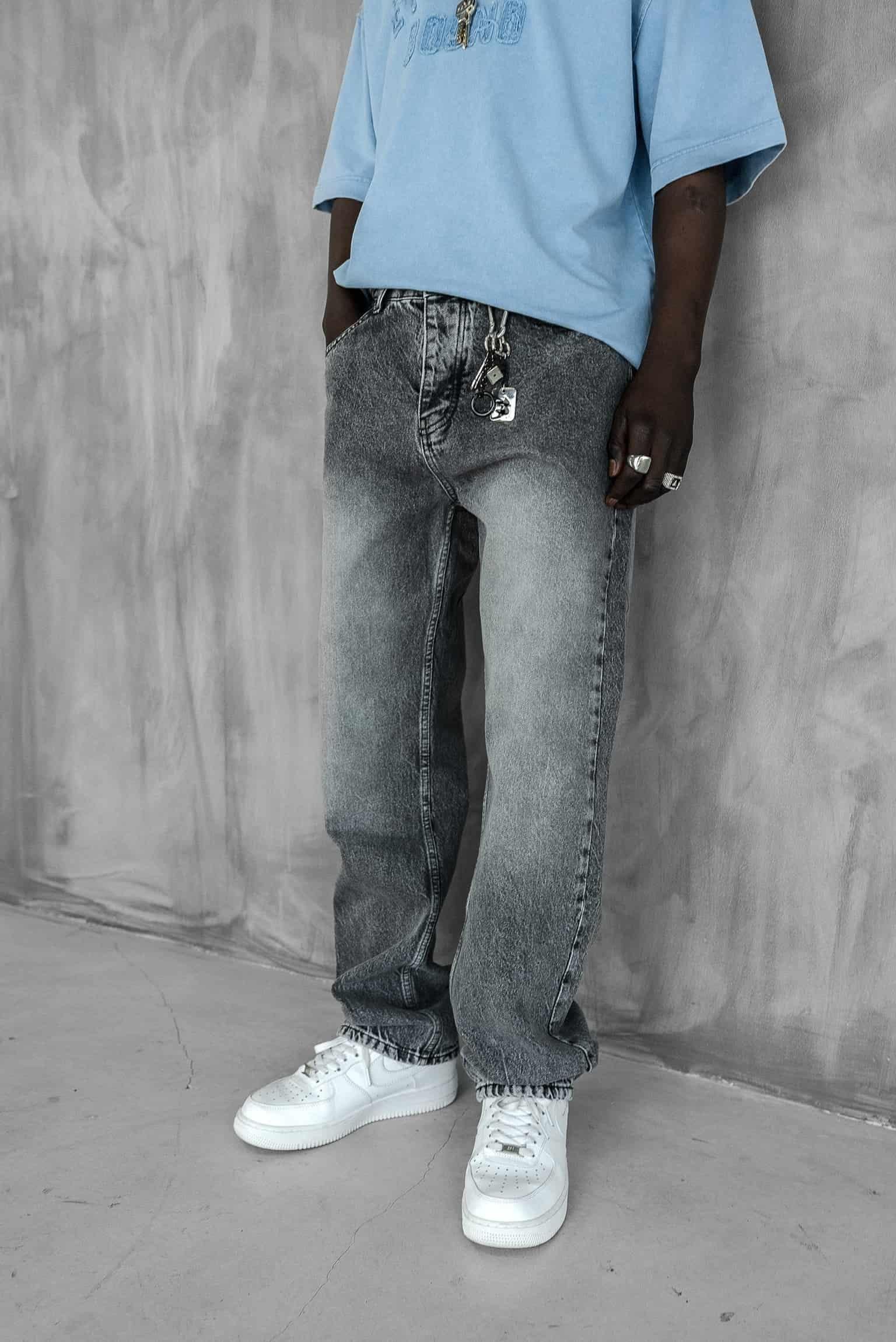 Erkek Regular Fit Jean Gri