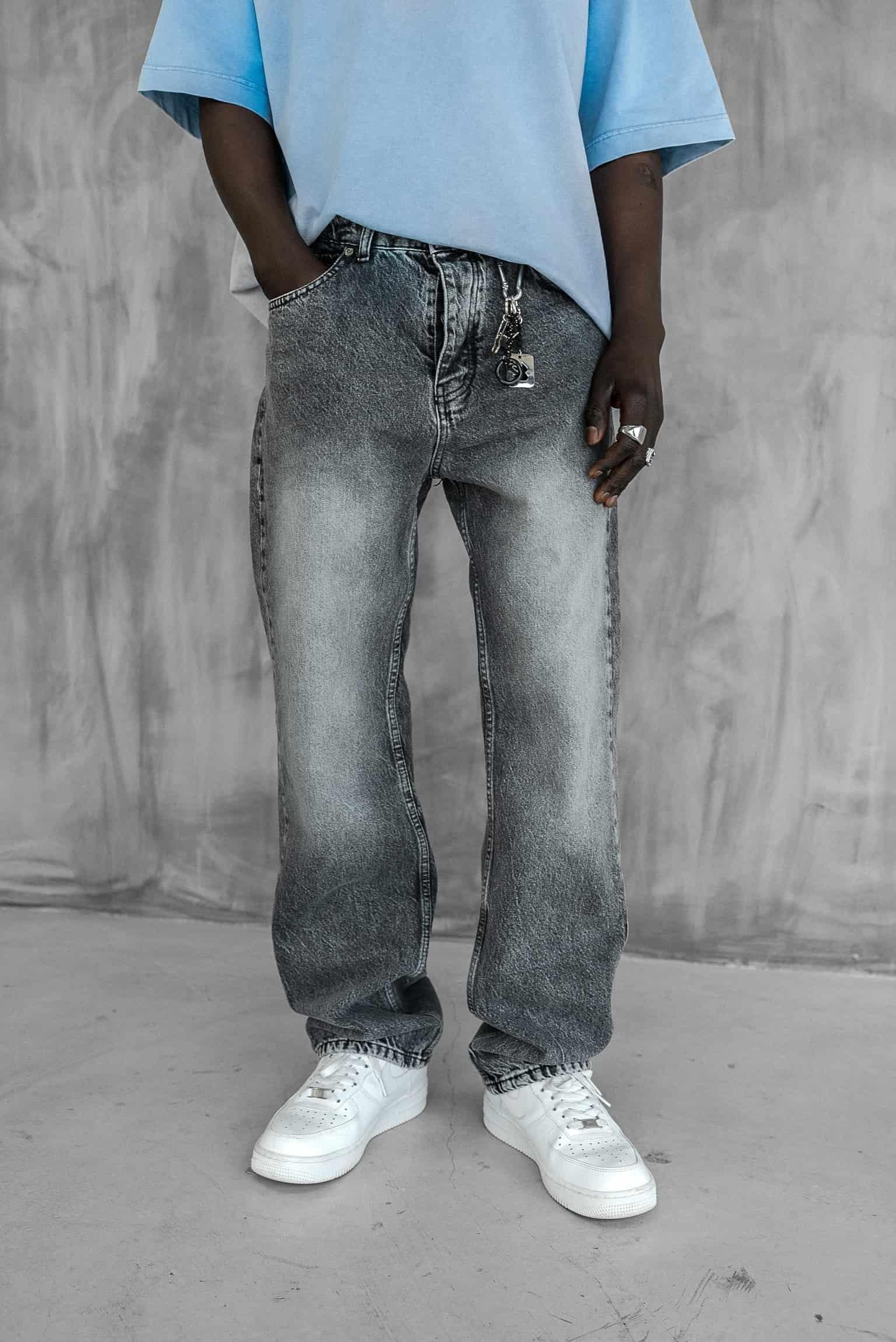 Erkek Regular Fit Jean Gri