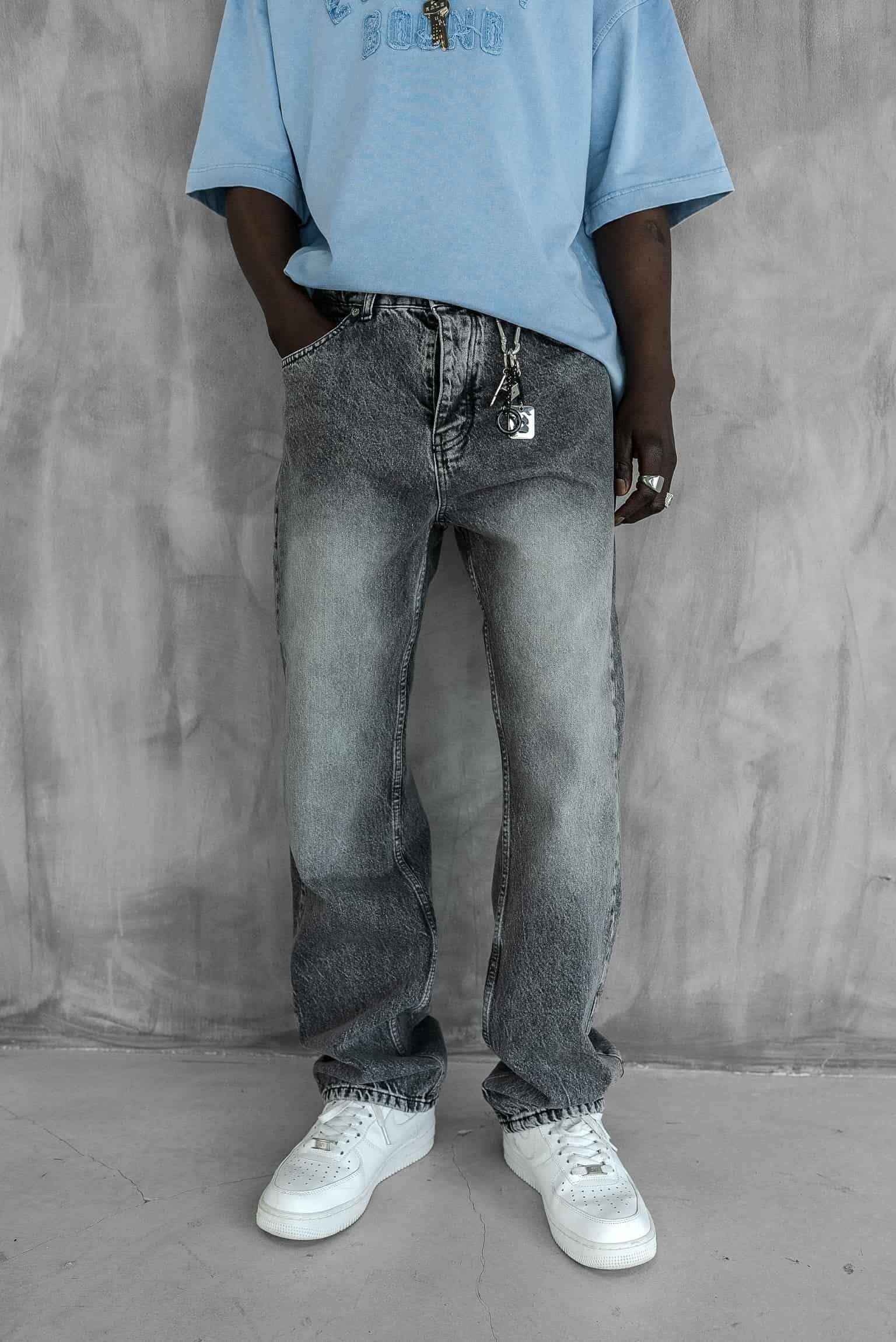 Erkek Regular Fit Jean Gri