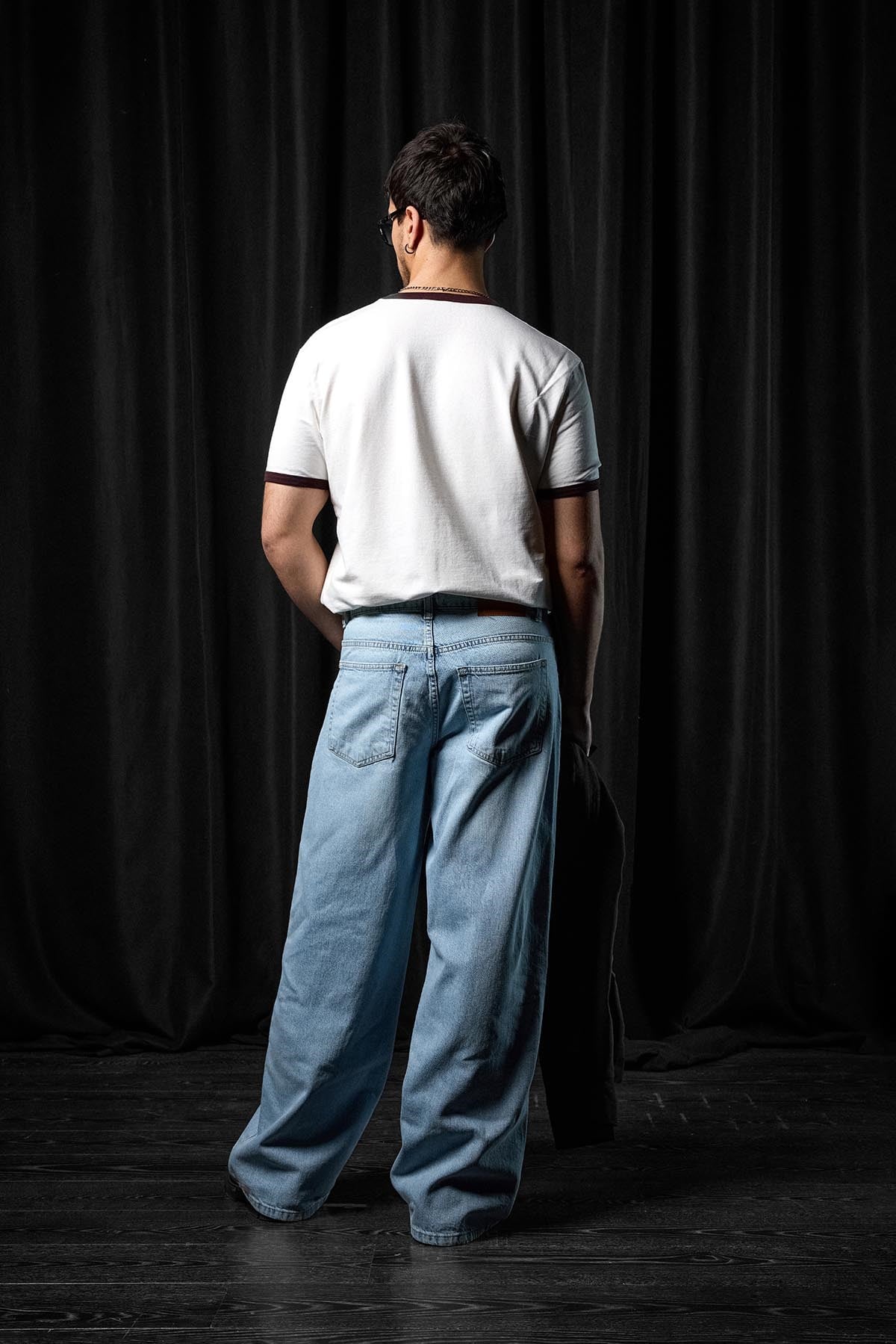 Erkek Regular Fit Kontrast Detaylı T-Shirt Ekru