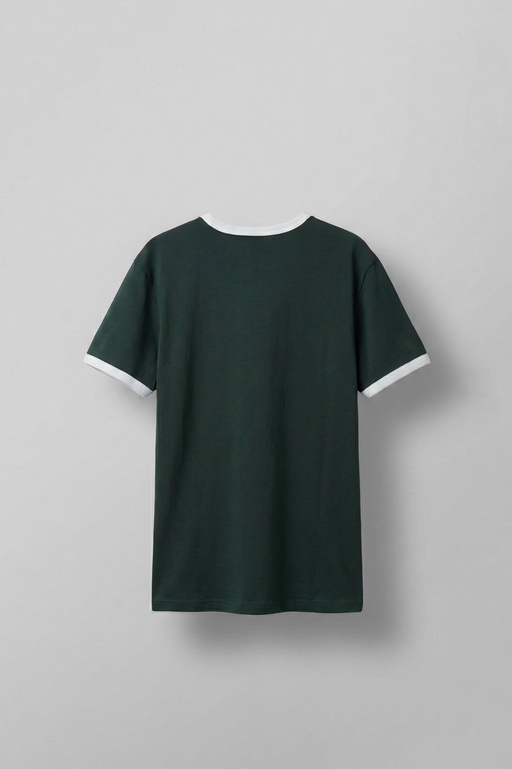 Erkek Regular Fit Kontrast Detaylı T-Shirt Koyu Yeşil