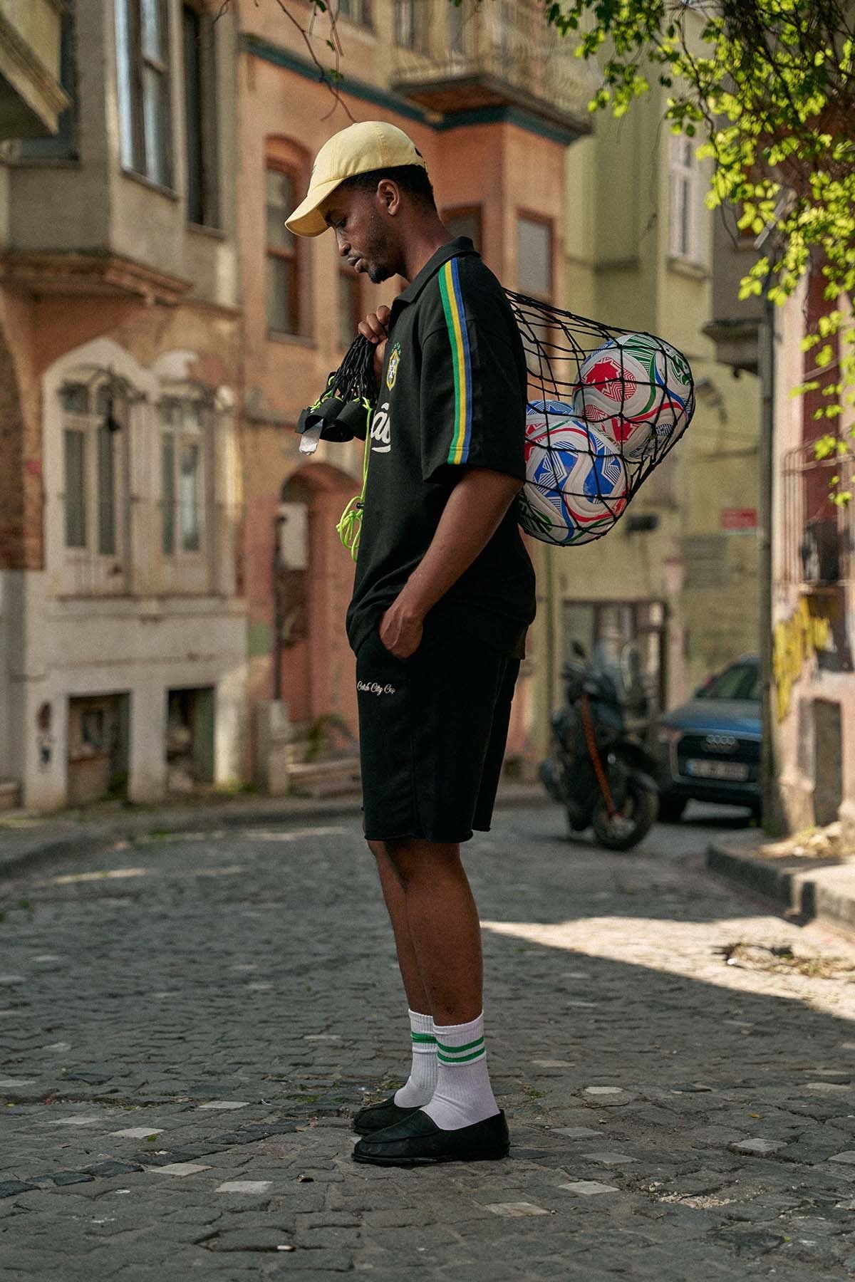 Erkek Regular Fit Nakış Detaylı Polo Yaka Forma T-Shirt Siyah