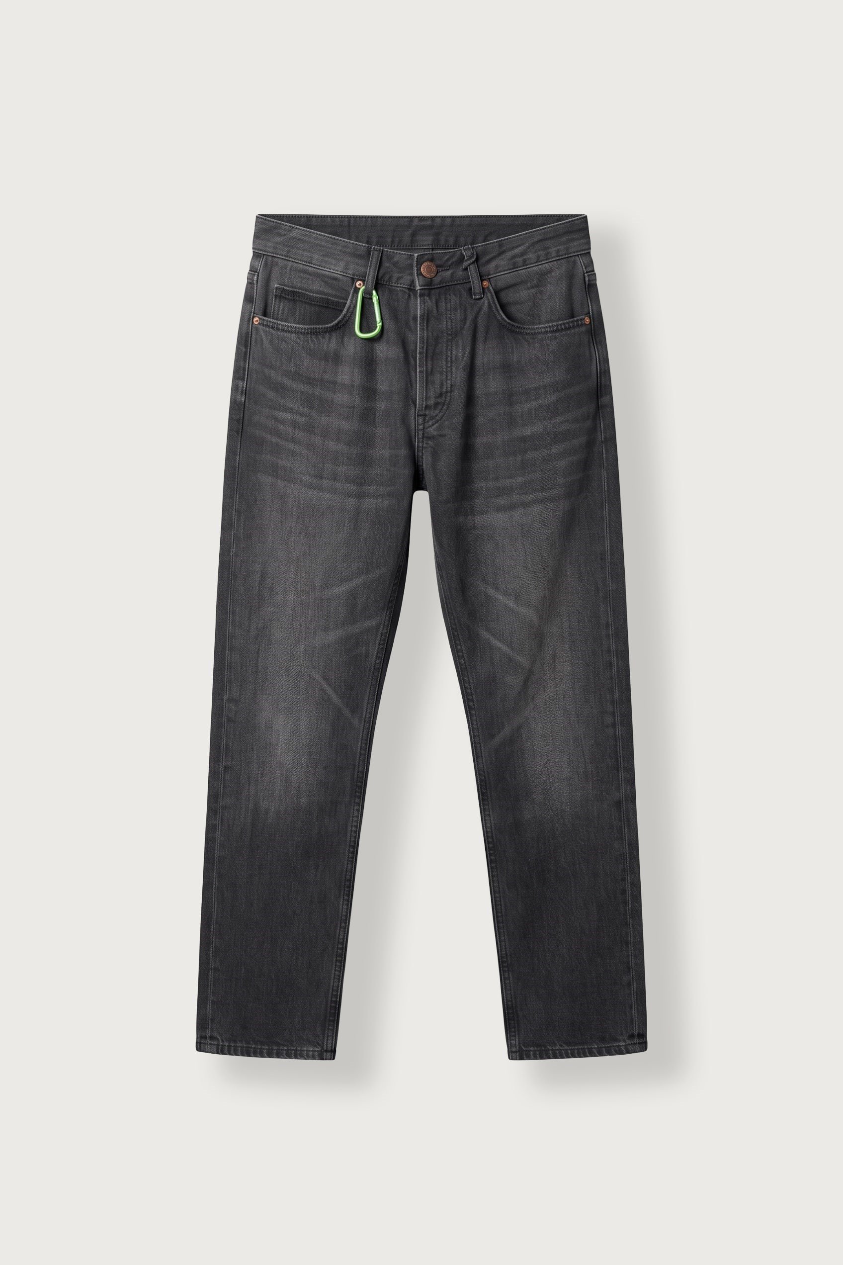 Erkek Regular Fit Yıkama Efektli Jean Pantolon Siyah